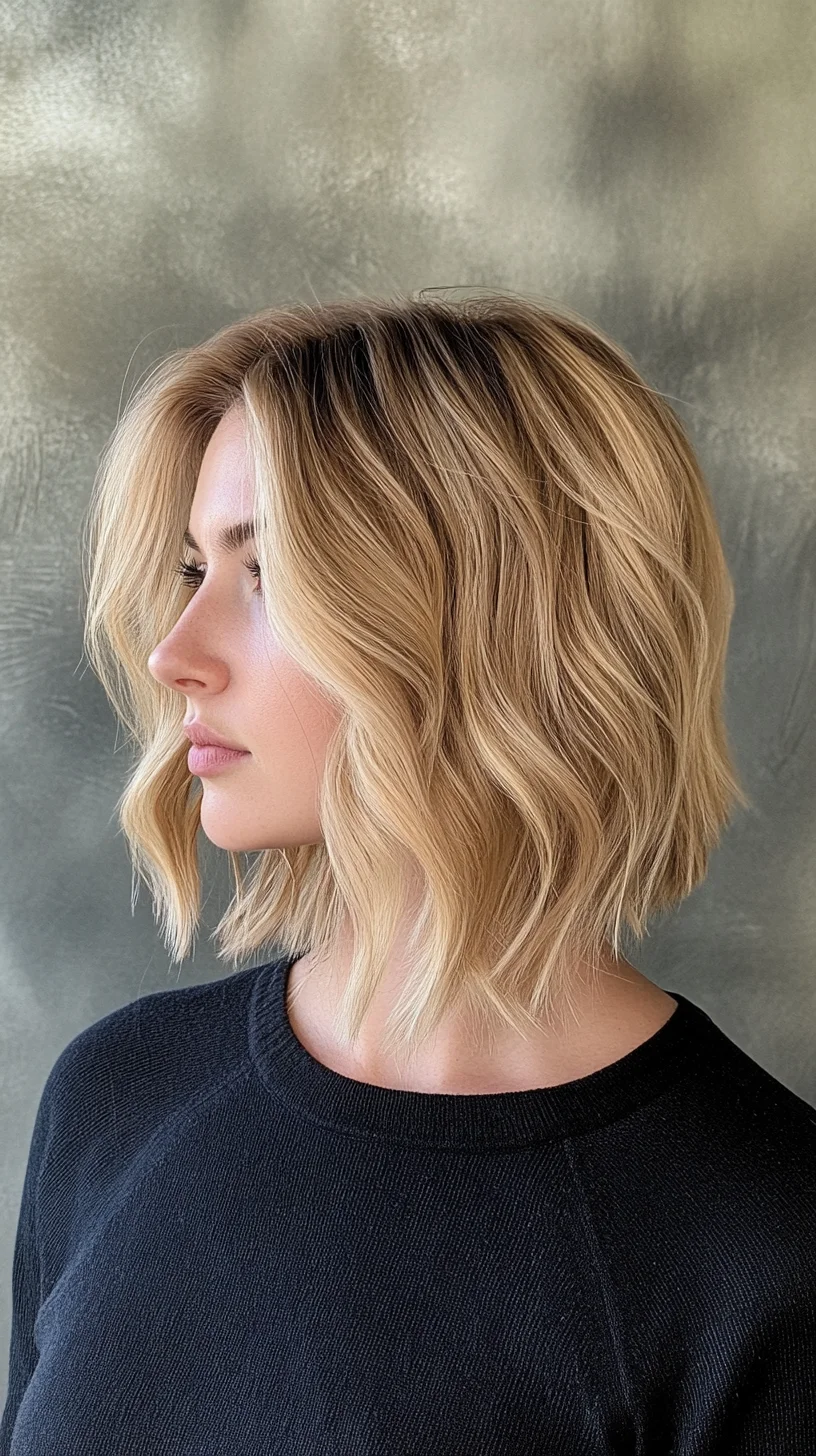 Effortless Beachy Waves: Trendy Textured Lob for a Carefree Look