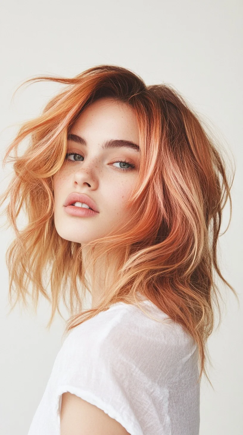 Effortless Beachy Waves with a Warm Ginger Glow