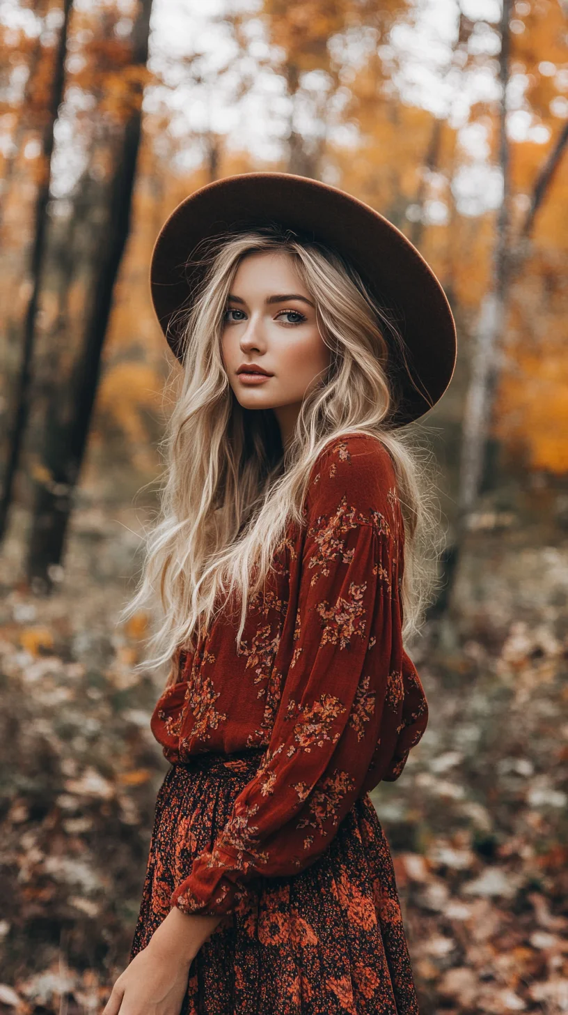 Effortless Bohemian Charm: Embrace Fall Fashion with Warm Tones and Layered Textures