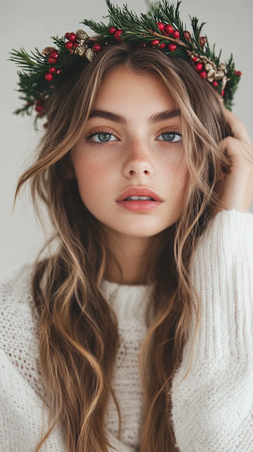 Effortless Bohemian Waves with a Touch of Festive Charm