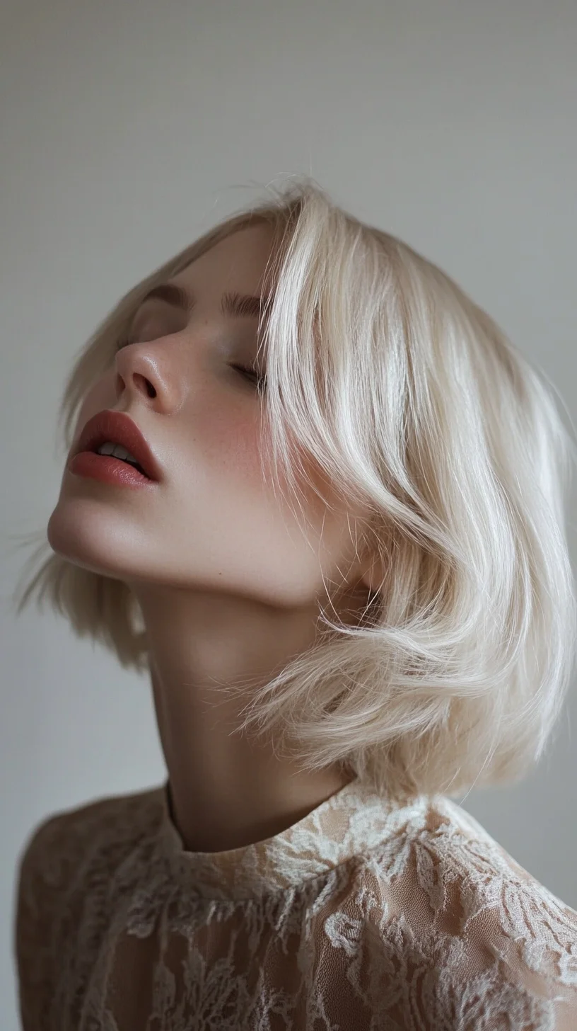 Effortless Chic: The Blunt Bob with Soft, Tousled Waves