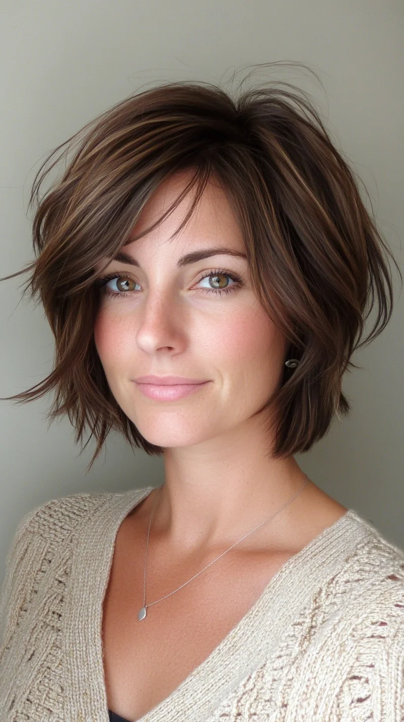 Effortless Chic: The Textured Bob with Luminous Highlights