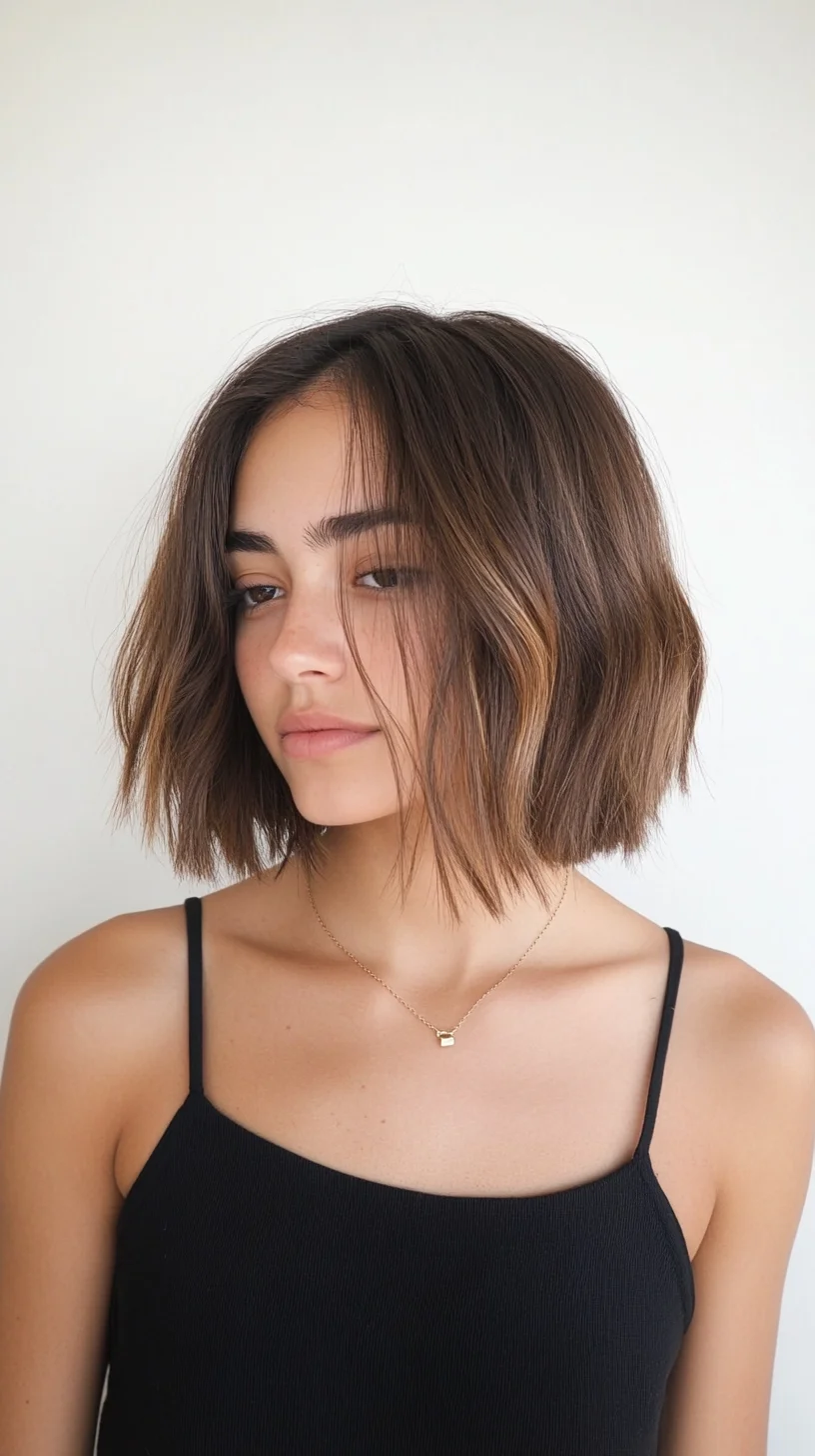 Effortless Chic: The Textured Bob with Subtle Highlights