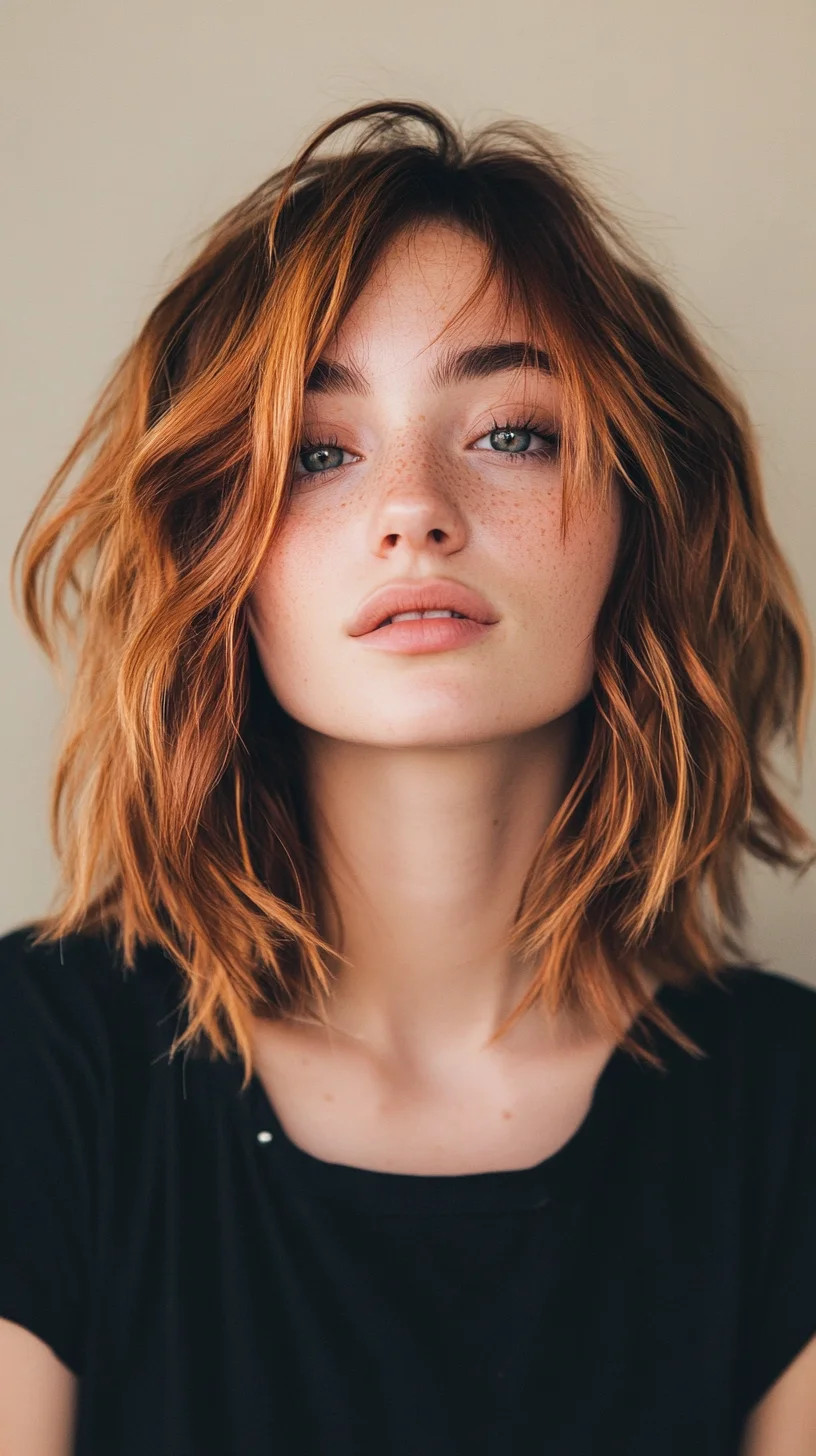 Effortless Chic: The Textured Copper Lob