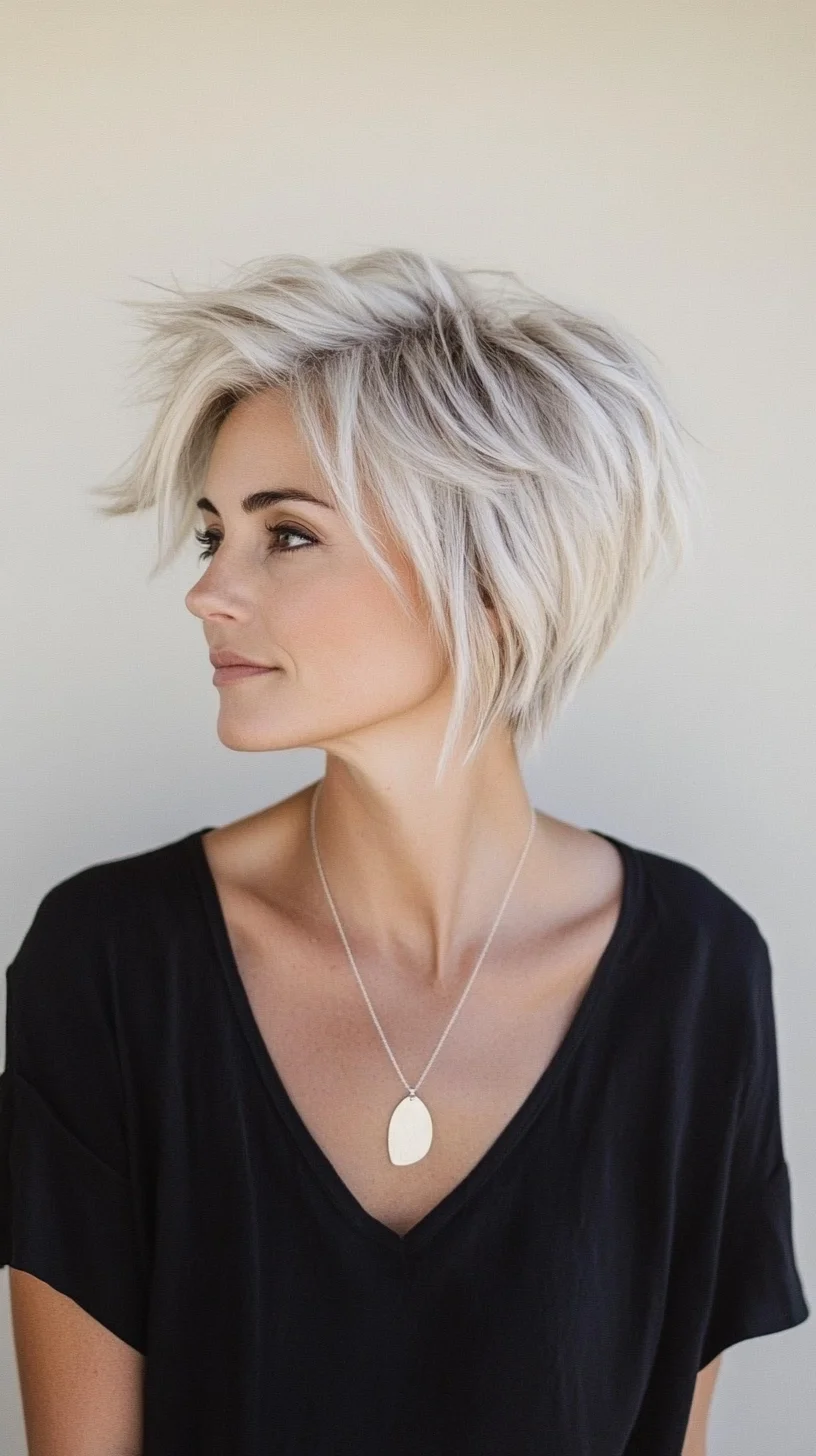 Effortless Chic: The Textured Platinum Pixie