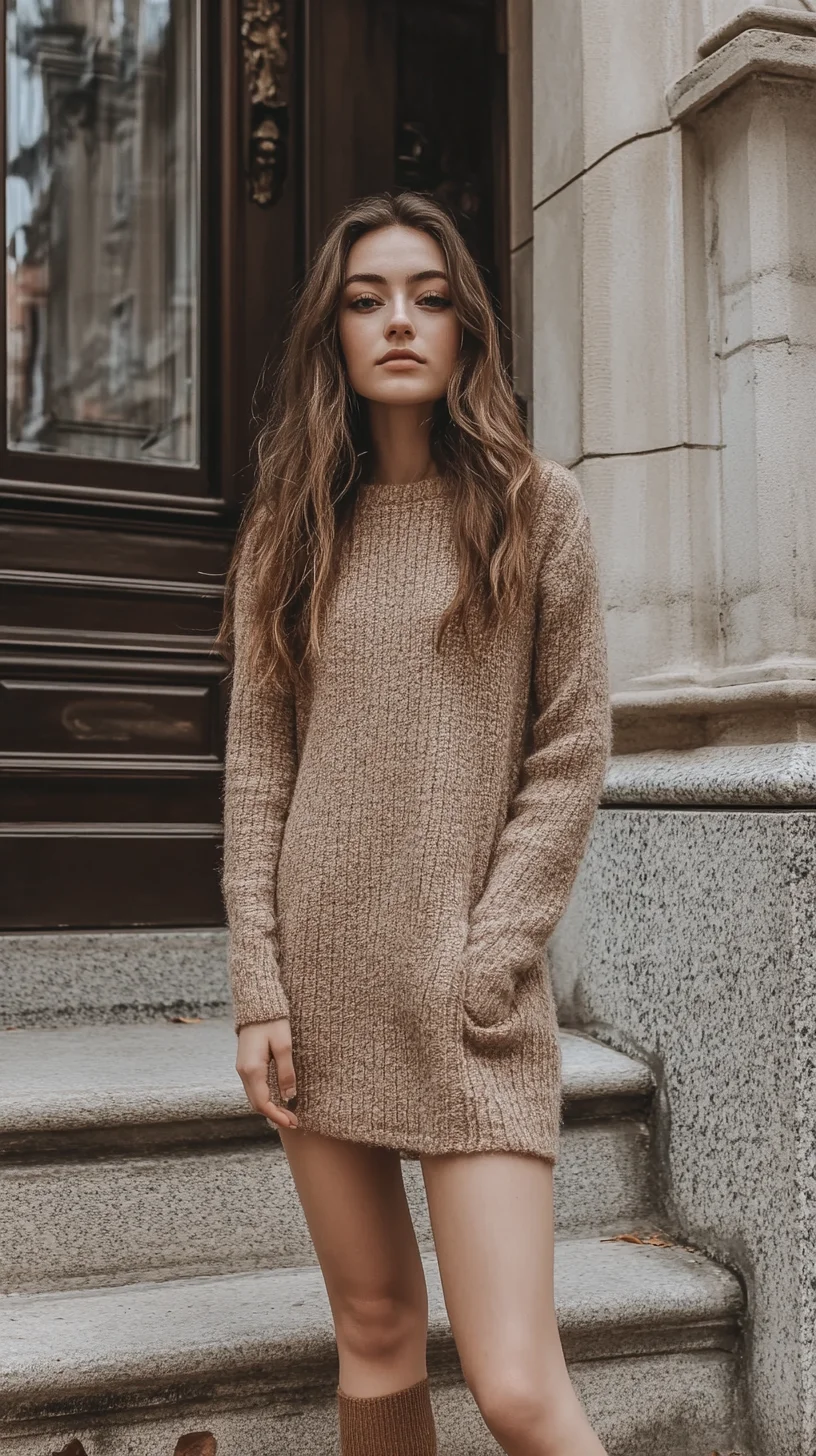 Effortless Cozy Chic: Embrace Autumn with a Knitted Sweater Dress