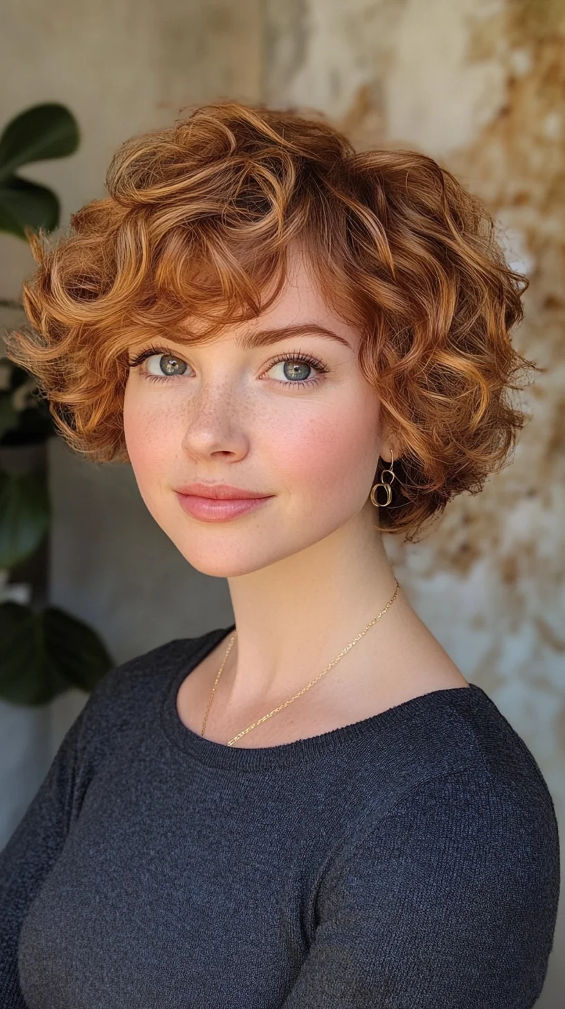 Effortless Elegance: Embrace Playful Curls with This Lively Short Hairstyle