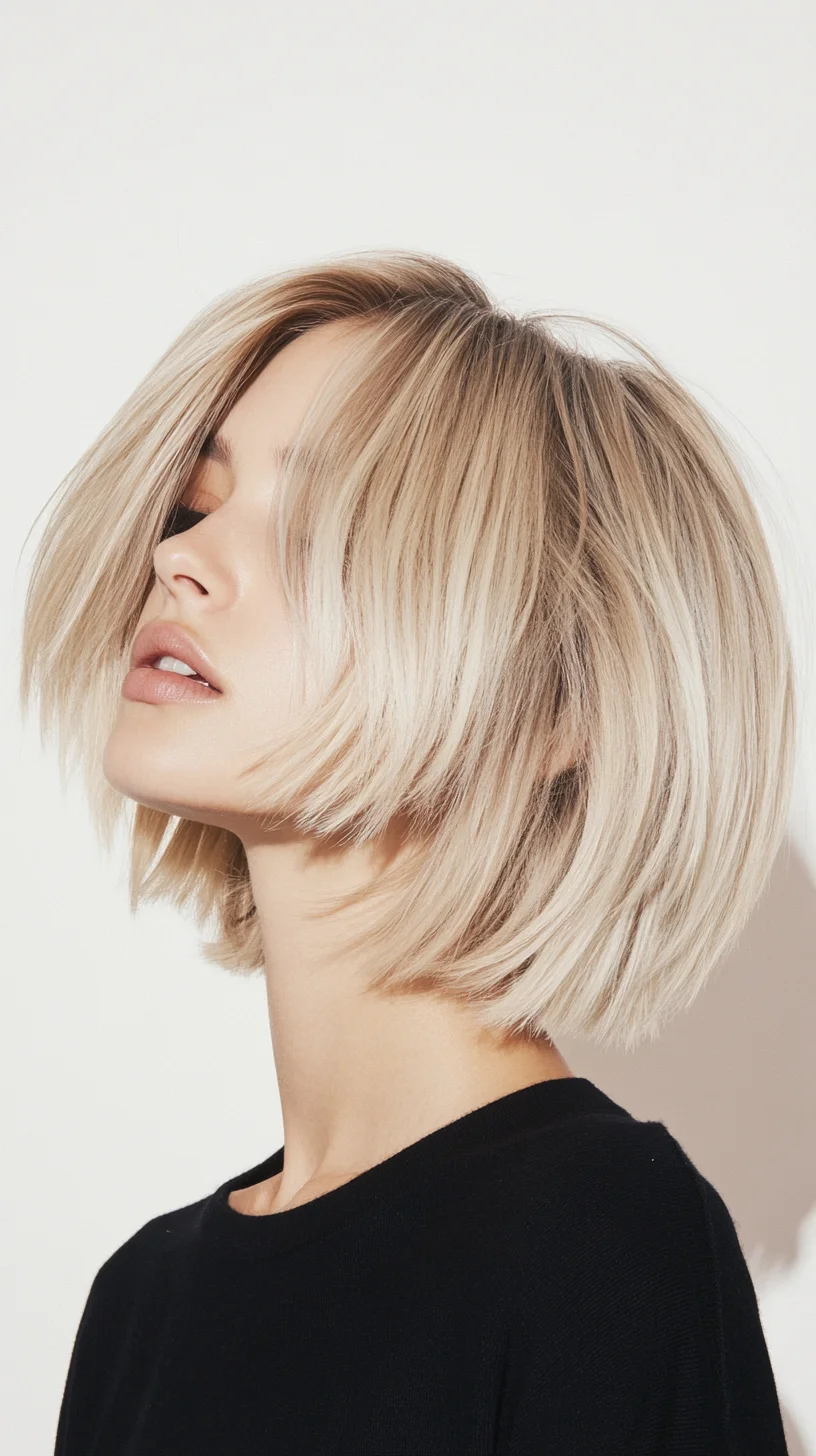 Effortless Elegance: The Chic Blunt Bob with Tousled Texture