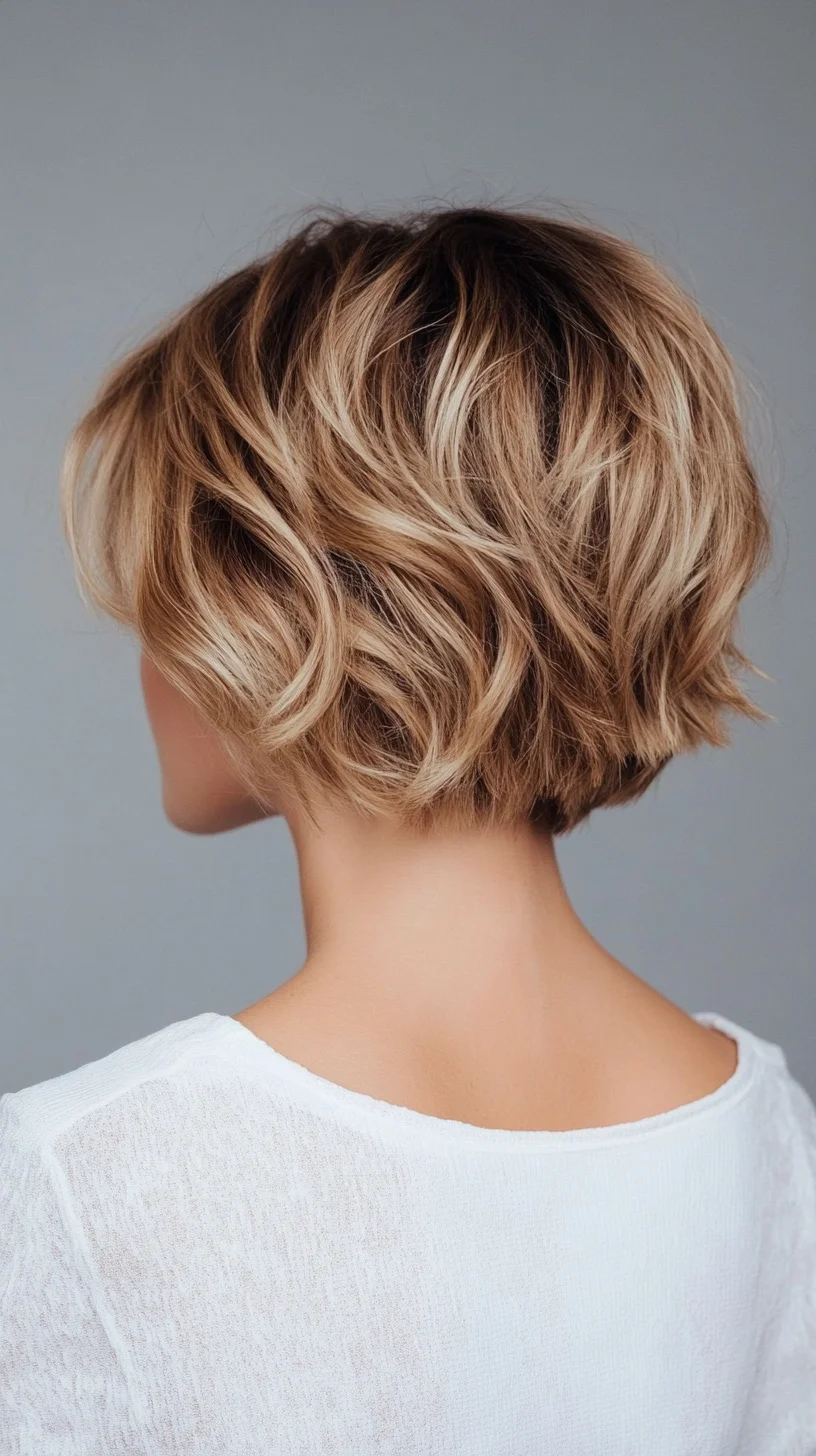 Effortless Elegance: The Textured Bob with Subtle Highlights