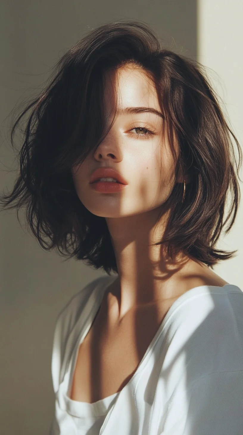 Effortless Elegance: The Textured Shoulder-Length Bob