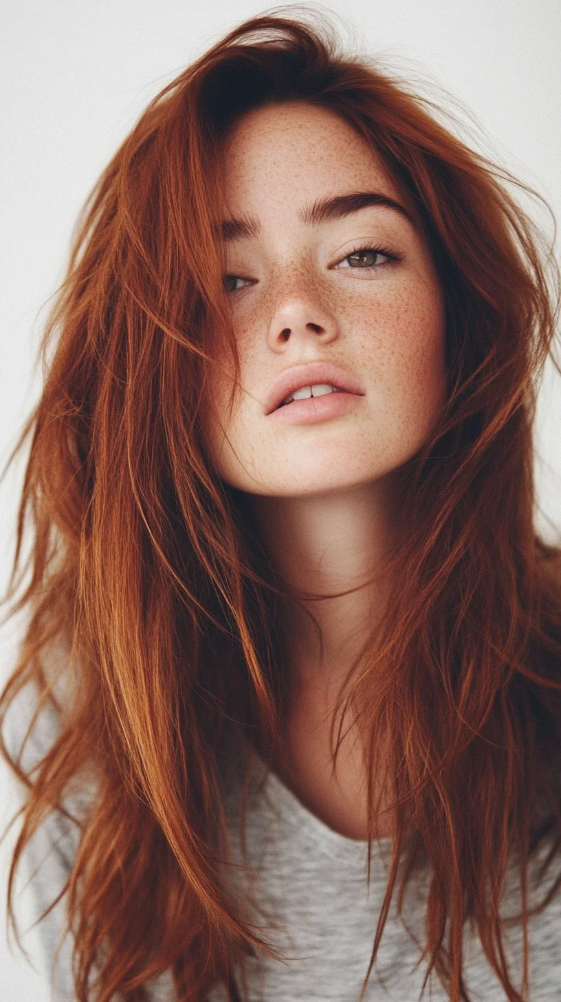 Effortless Elegance: The Tousled Red Mane