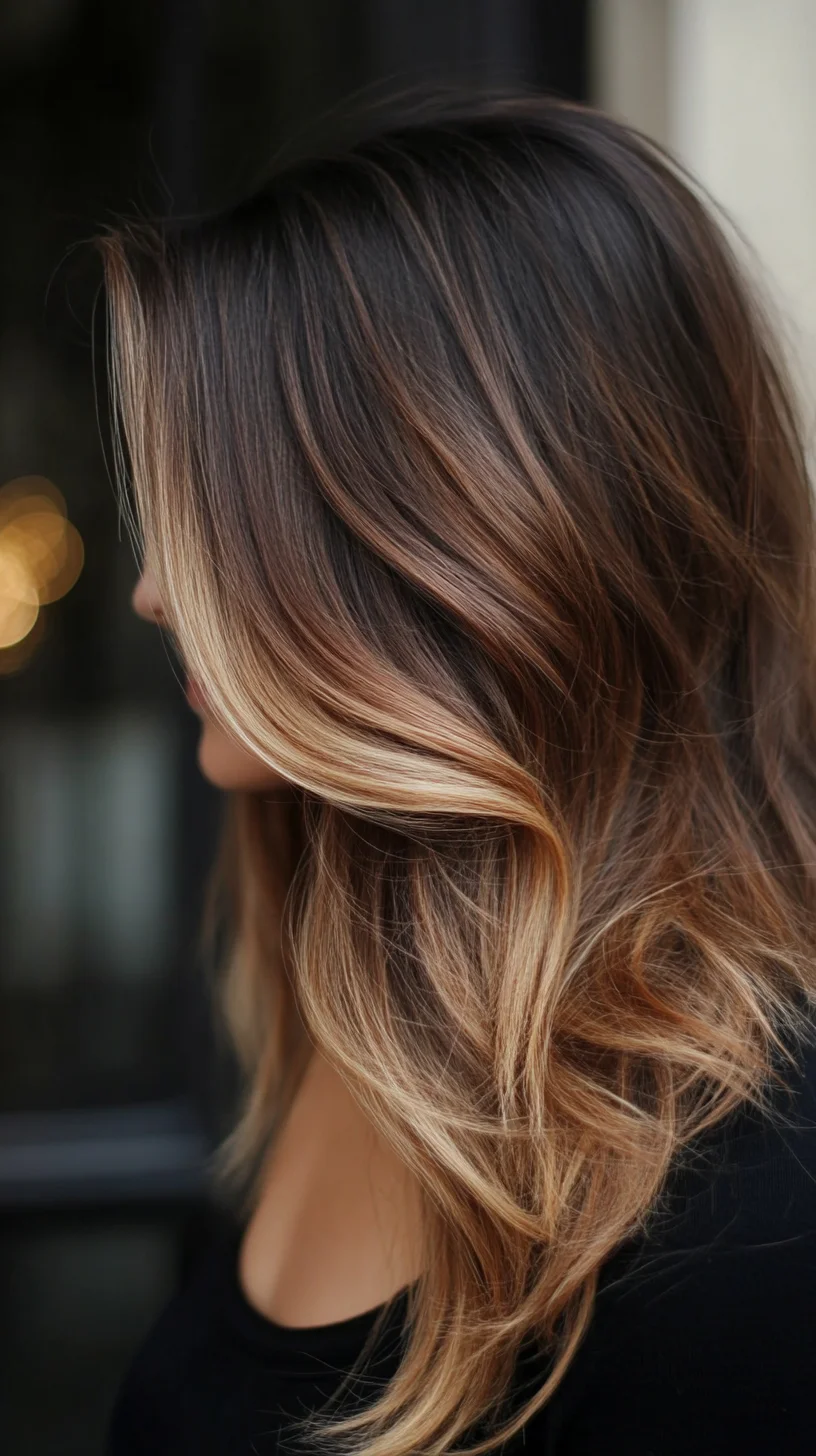 Effortless Mermaid Waves: A Chic Blend of Warm Tones and Flowing Texture