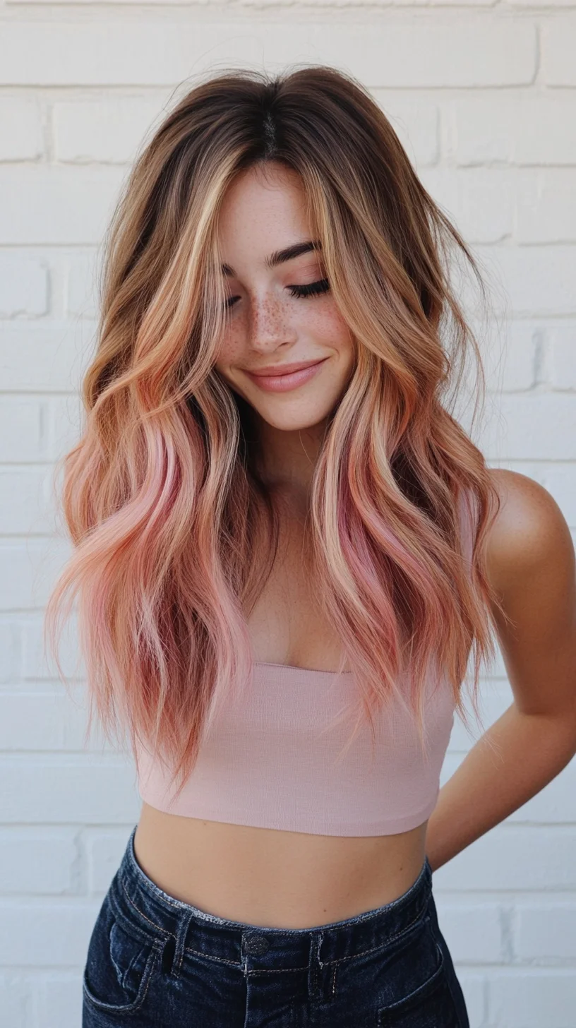 Effortless Waves with a Flirty Touch of Pink