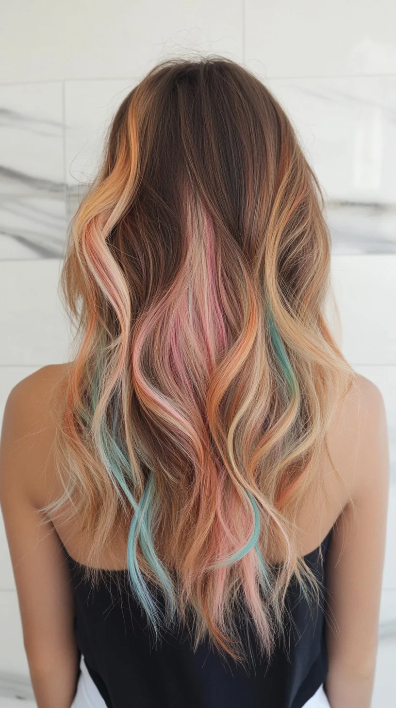 Effortless Waves with a Pop of Color: The Ultimate Playful Hairstyle