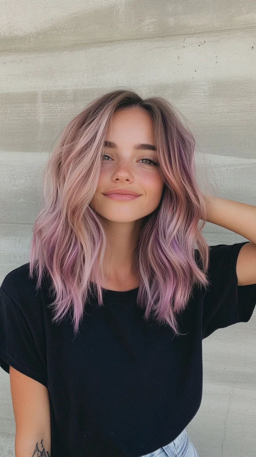 Effortless Waves with a Touch of Whimsy: The Trendy Lilac Ombre Look