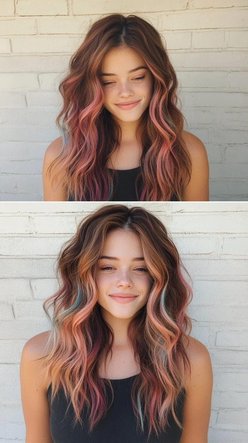 Effortless Waves with Pops of Color: The Perfect Versatile Hairstyle