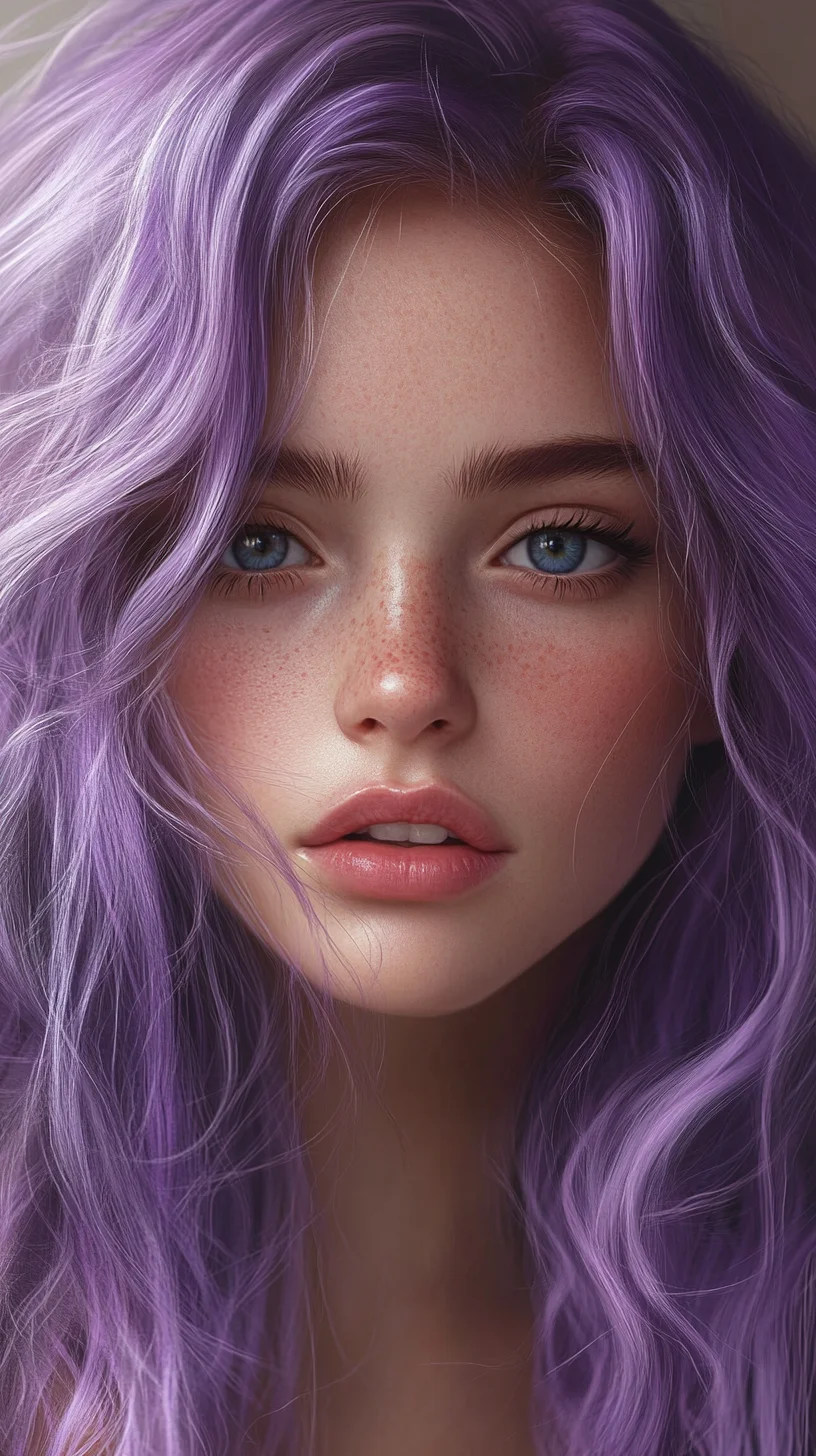 Effortlessly Bold: Embrace the Lush Waves of Lavender Tresses