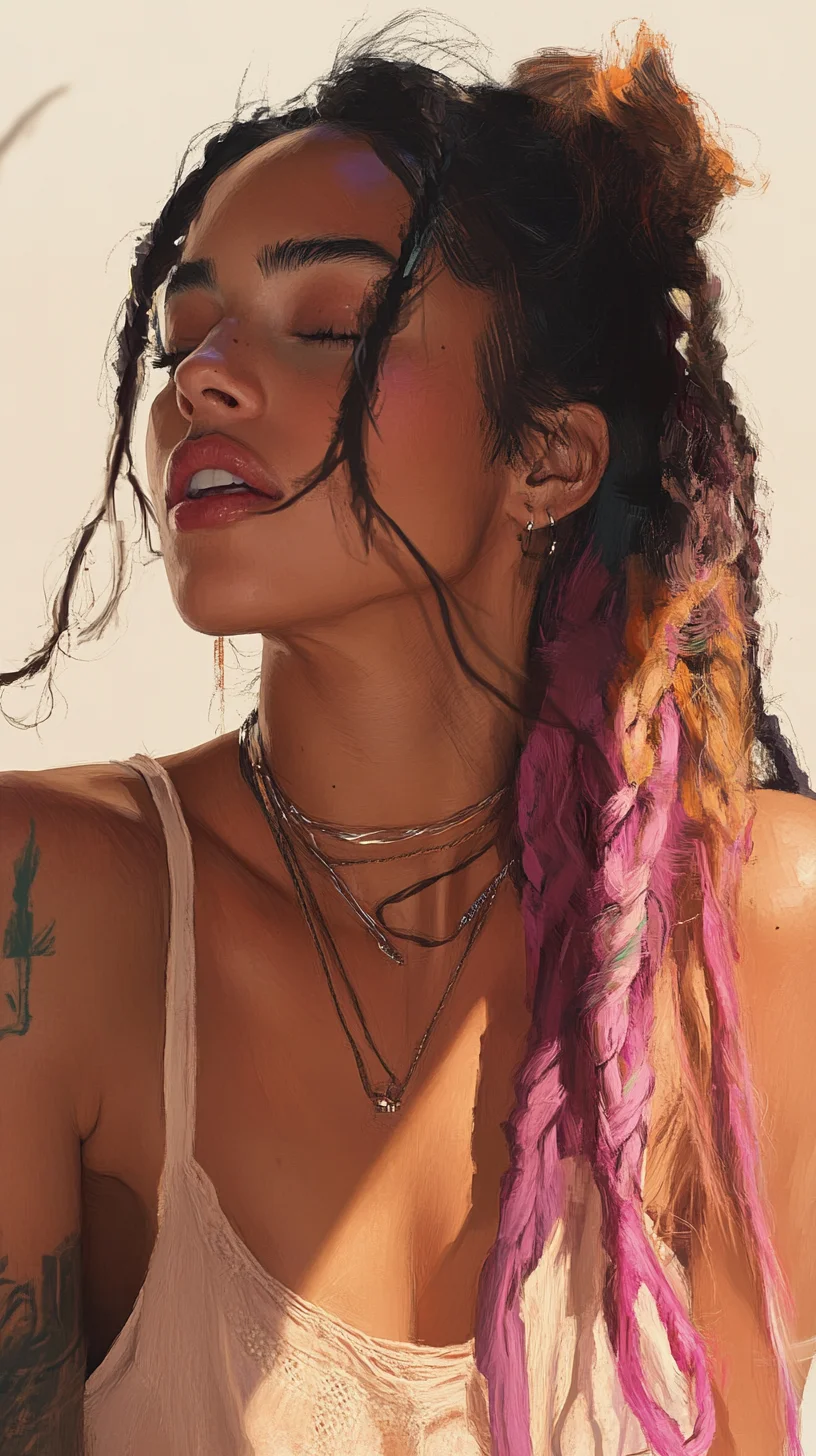 Effortlessly Chic Boho Braids with a Vibrant Twist