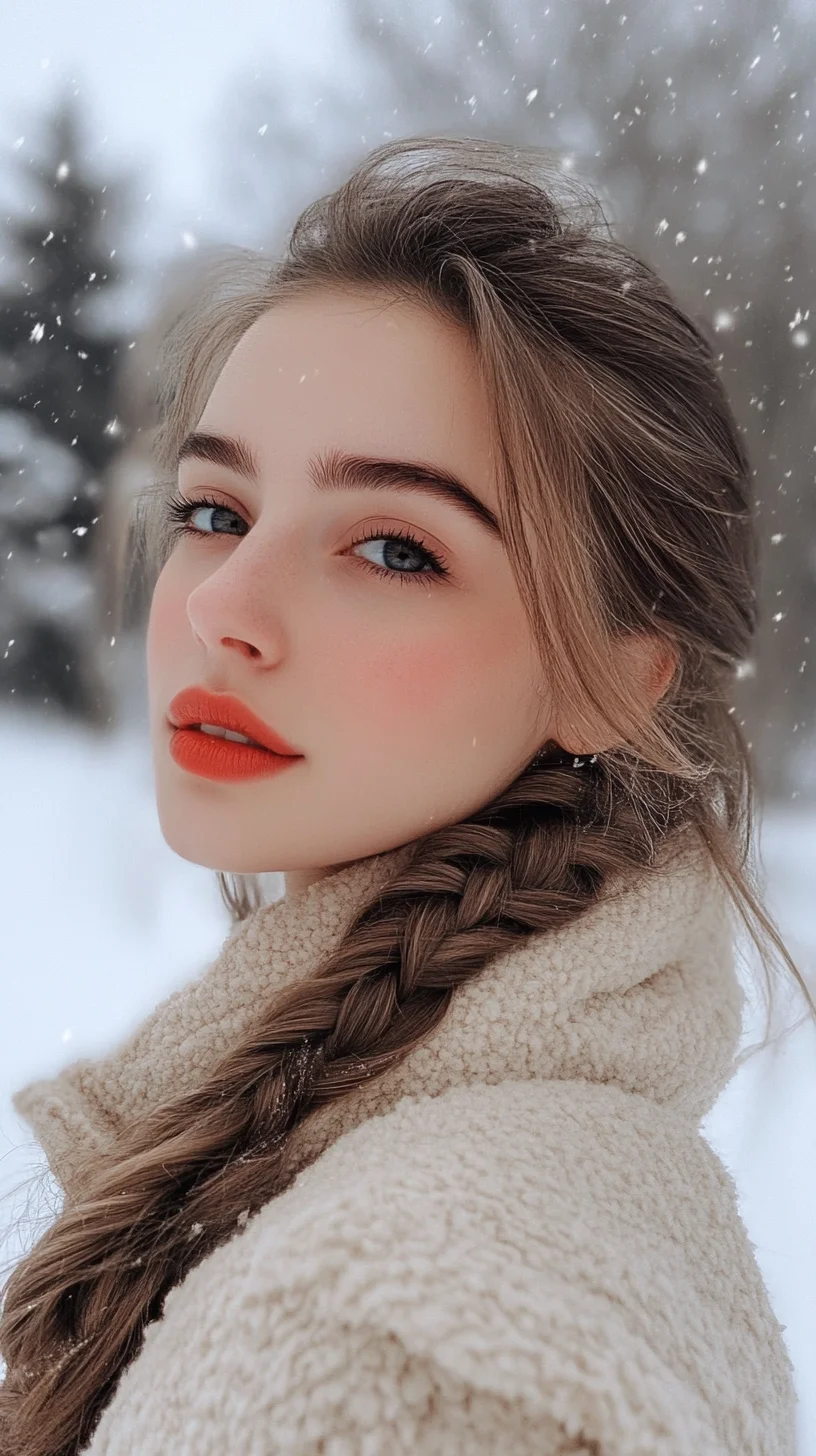 Effortlessly Chic Braided Hairstyle for Winter Elegance