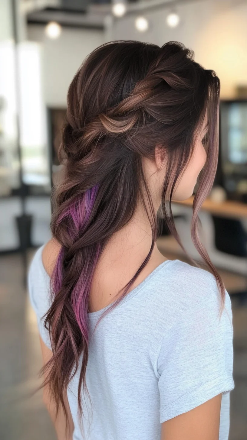 Effortlessly Chic Braided Waves with a Pop of Color