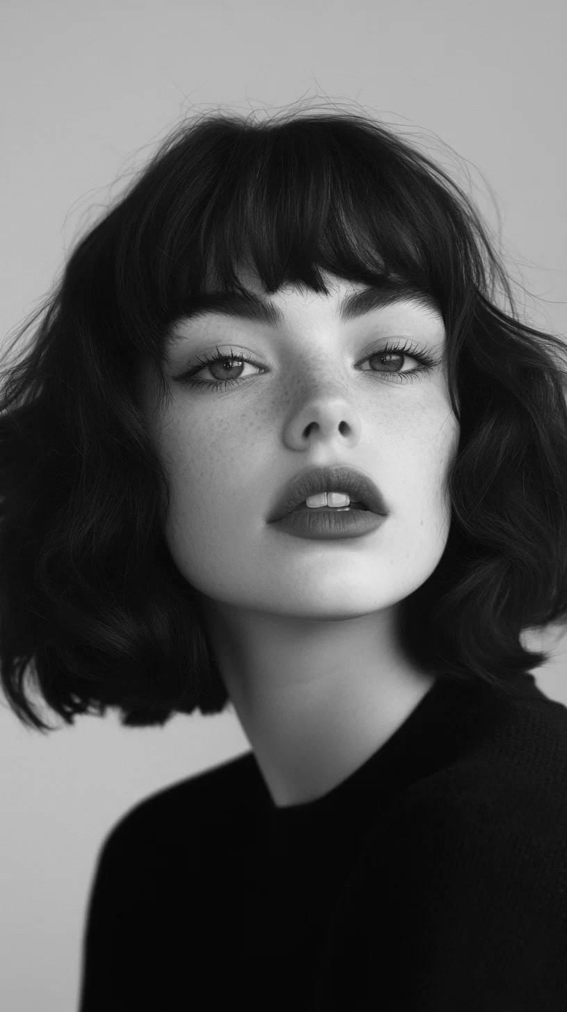 Effortlessly Chic: Embrace the Bold Bob with Playful Bangs