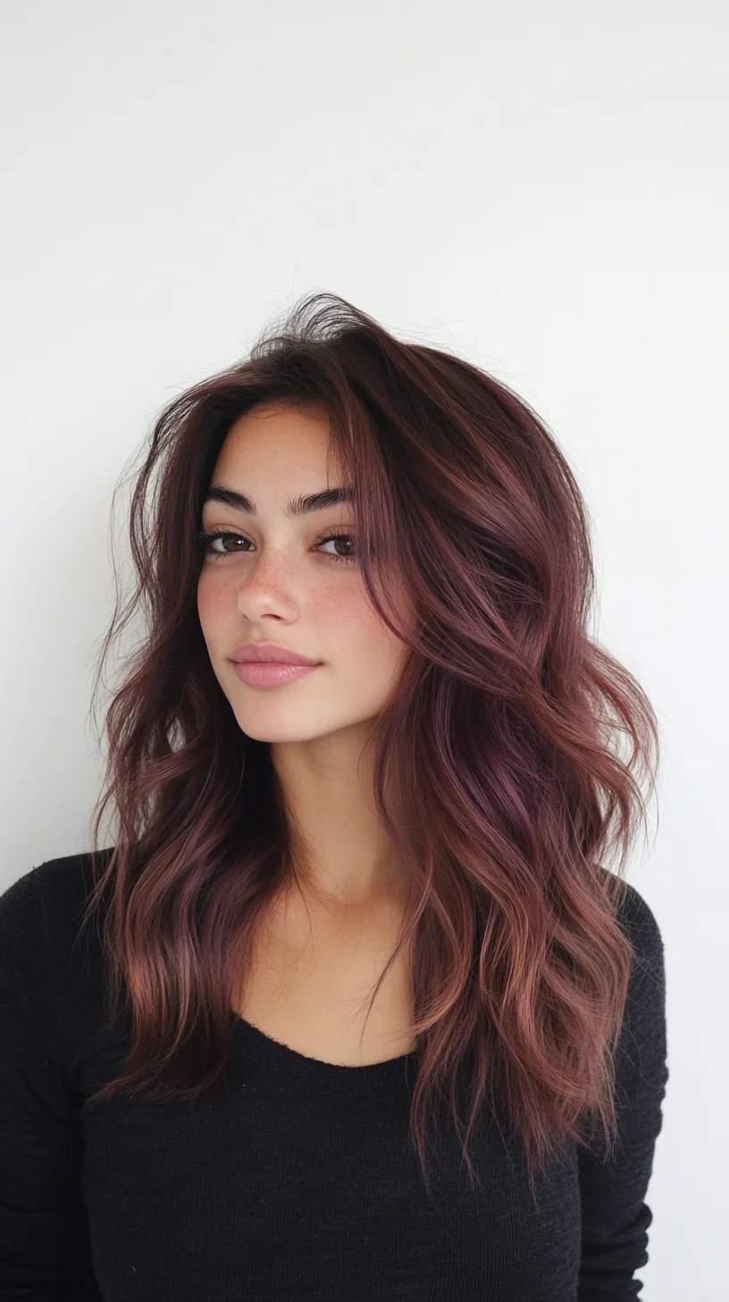 Effortlessly Chic: Embrace the Luscious Waves with a Hint of Color