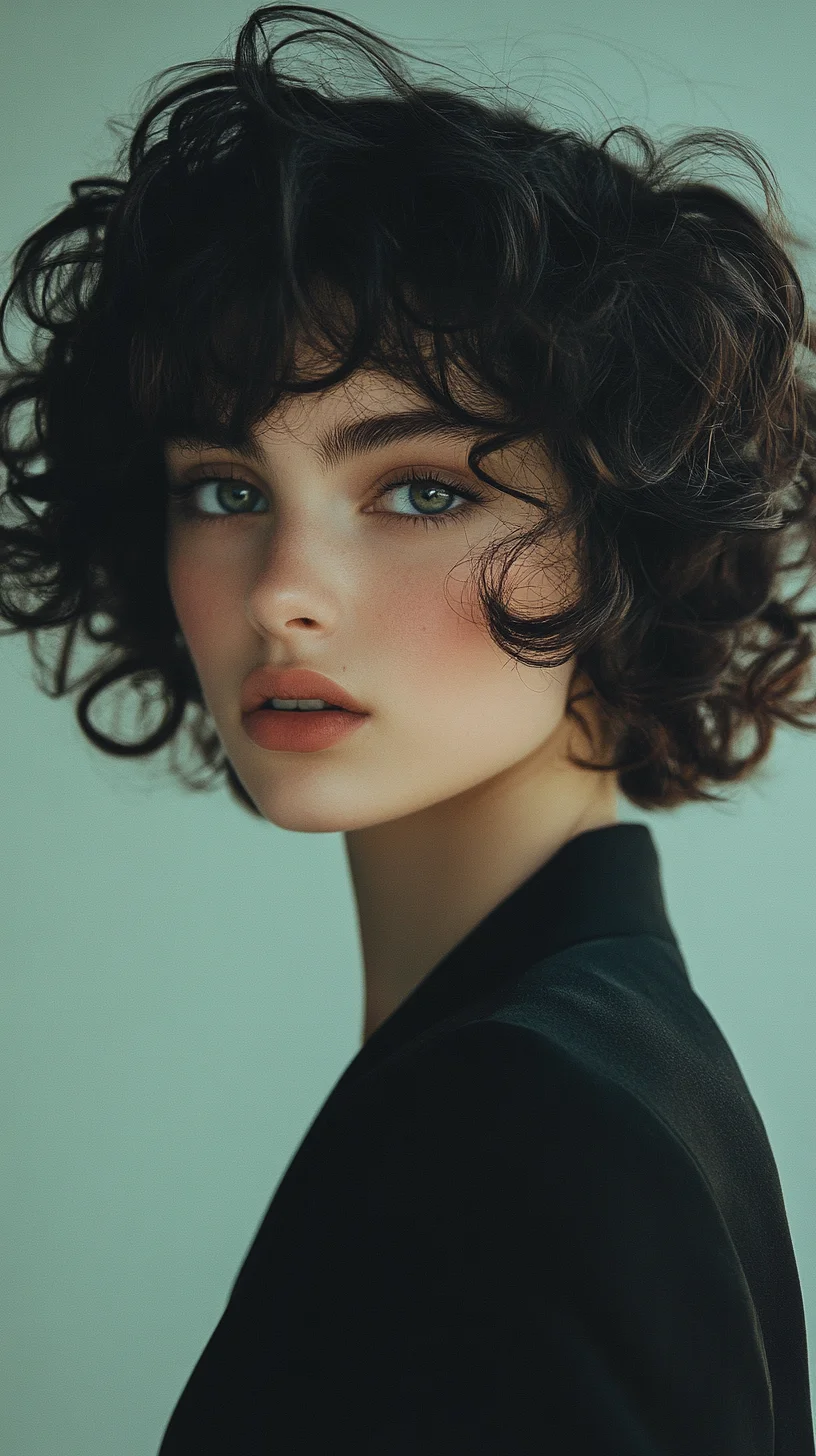 Effortlessly Chic: Embrace the Playful Volumes of Shaggy Curly Hair