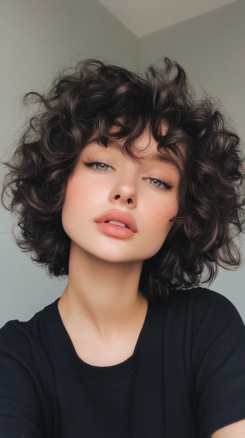 Effortlessly Chic: Embrace the Volume with Playful Curly Bob Hairstyle