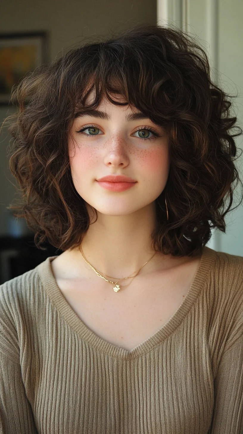 Effortlessly Chic: Embrace Your Natural Curls with this Bouncy Bob