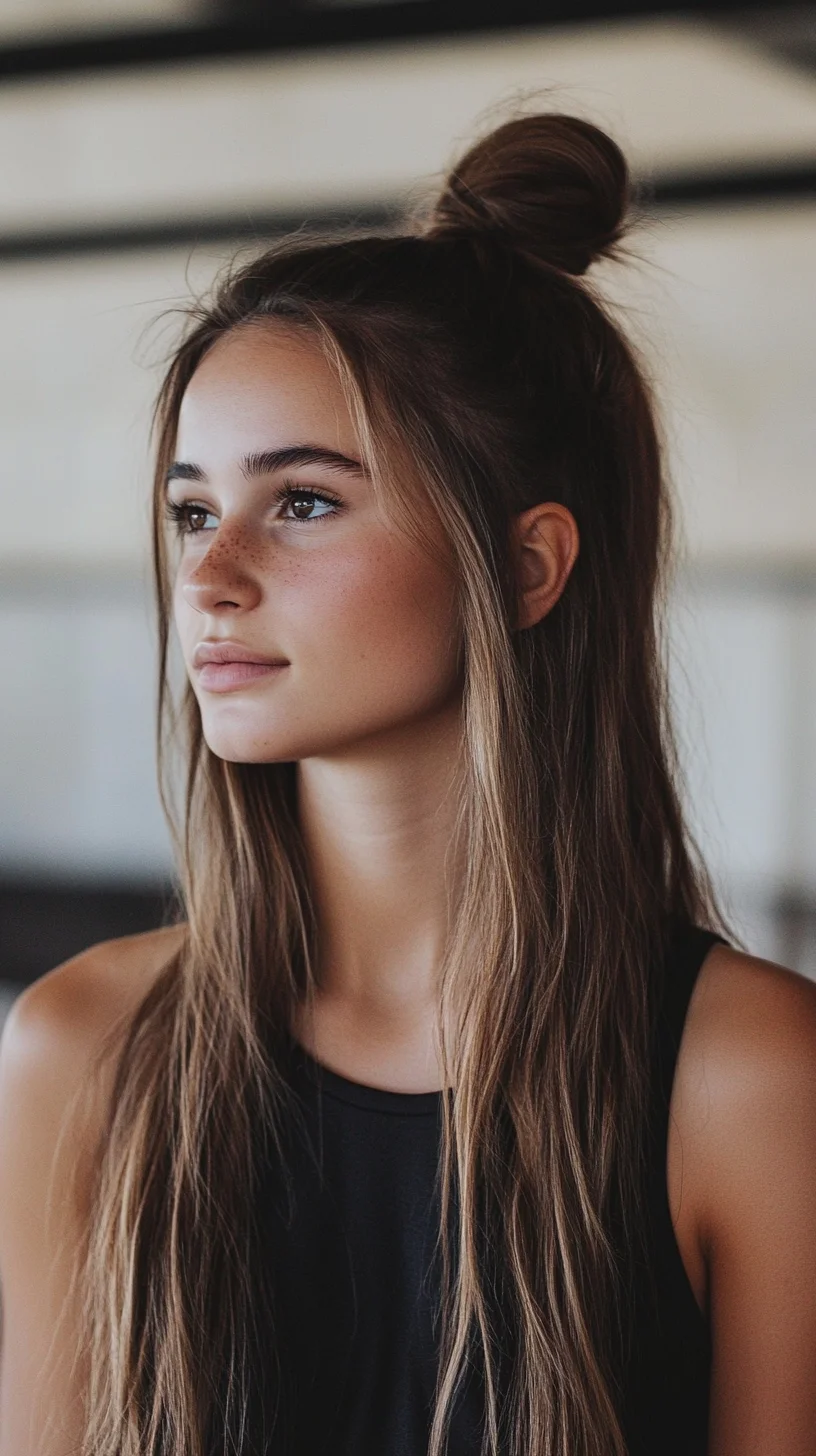 Effortlessly Chic Half-Bun: The Perfect Blend of Casual and Stylish