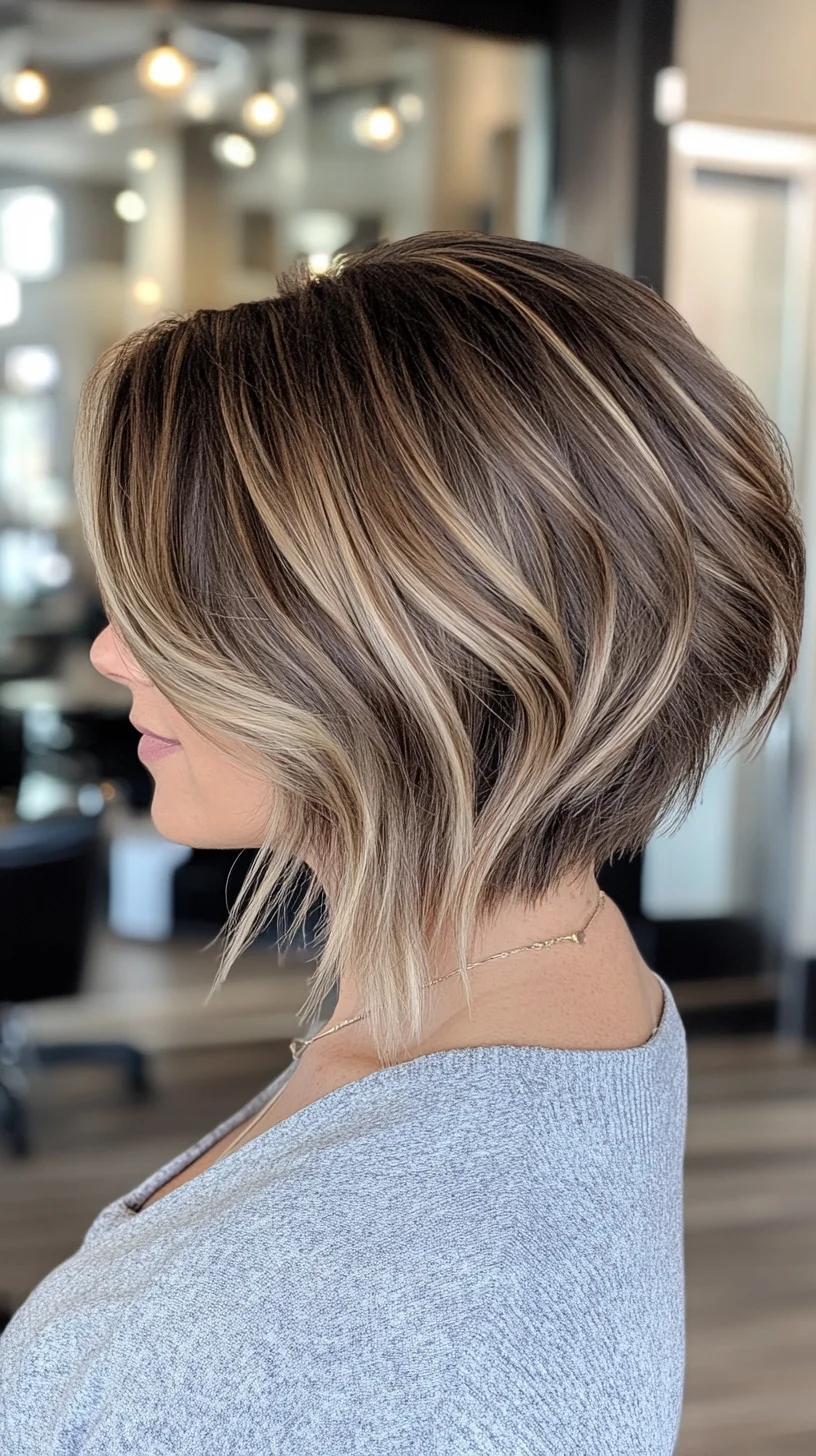 Effortlessly Chic Layered Lob with Stunning Highlights