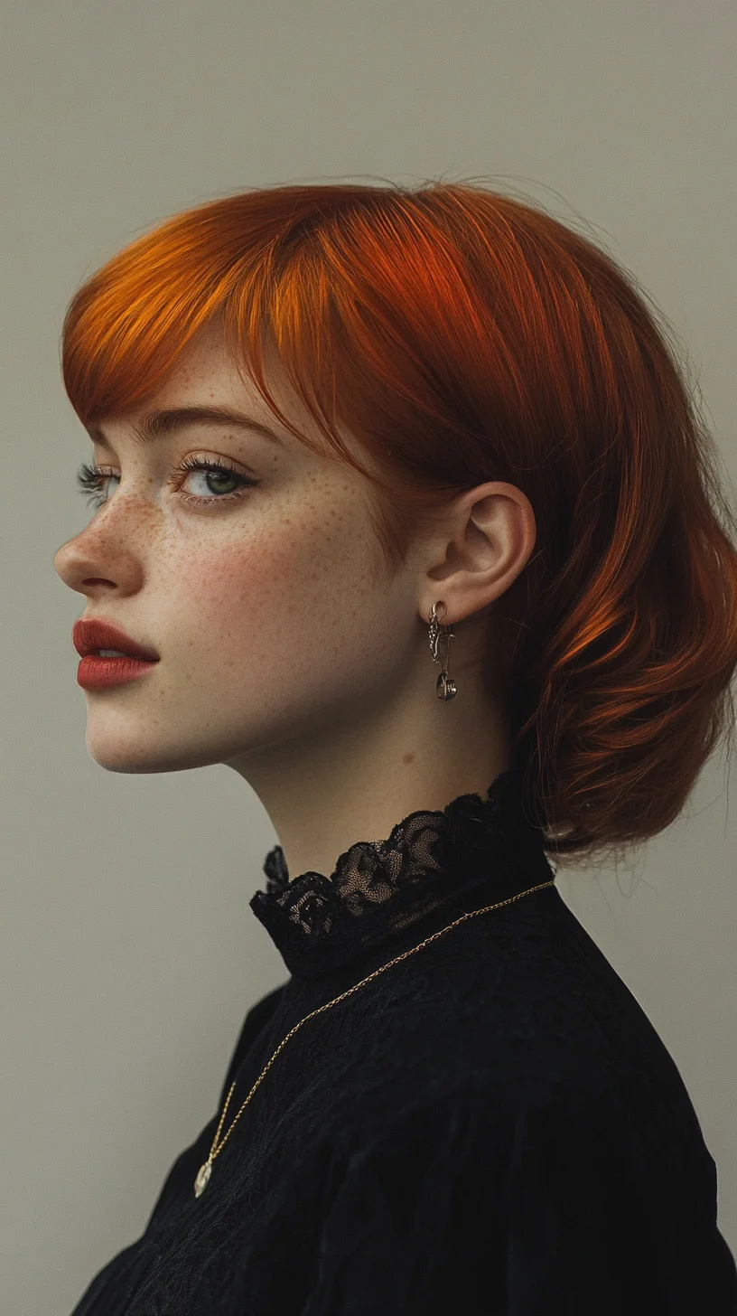 Effortlessly Chic Lob with Vibrant Copper Highlights