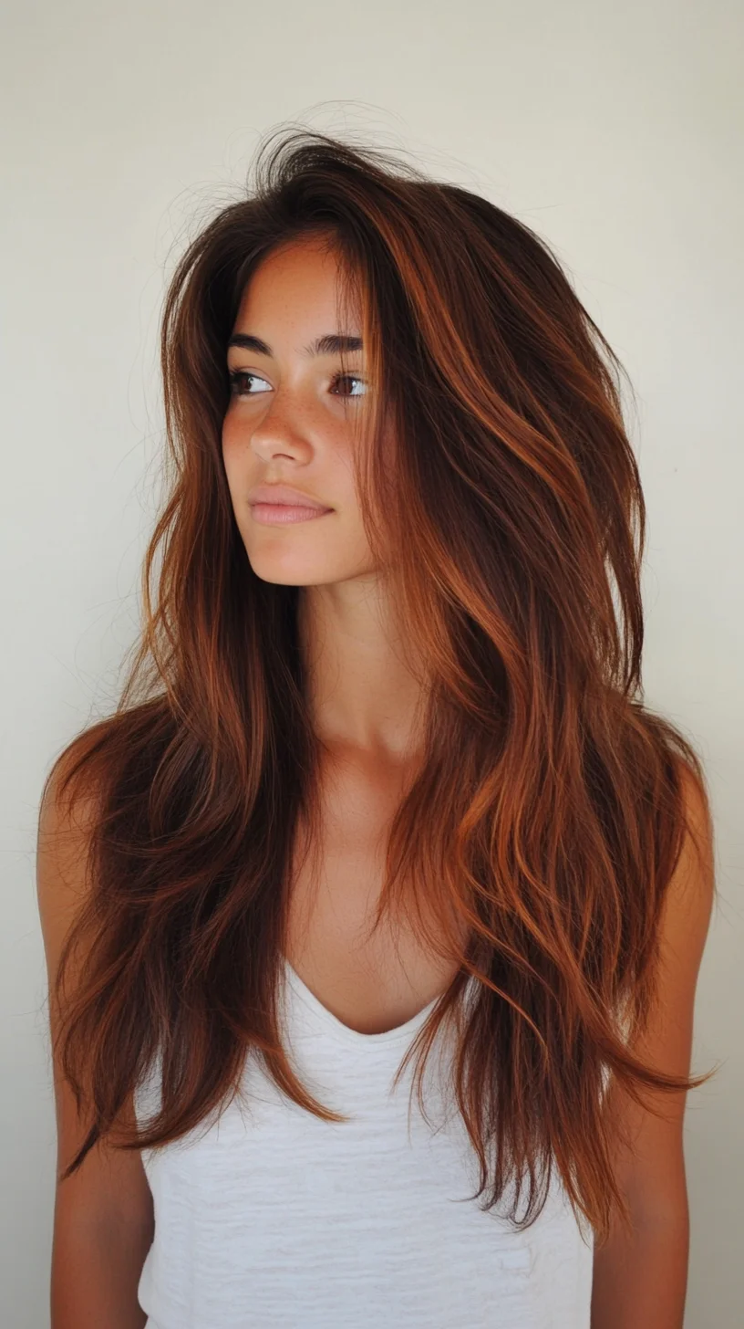 Effortlessly Chic: Long, Layered Waves with a Sun-Kissed Glow