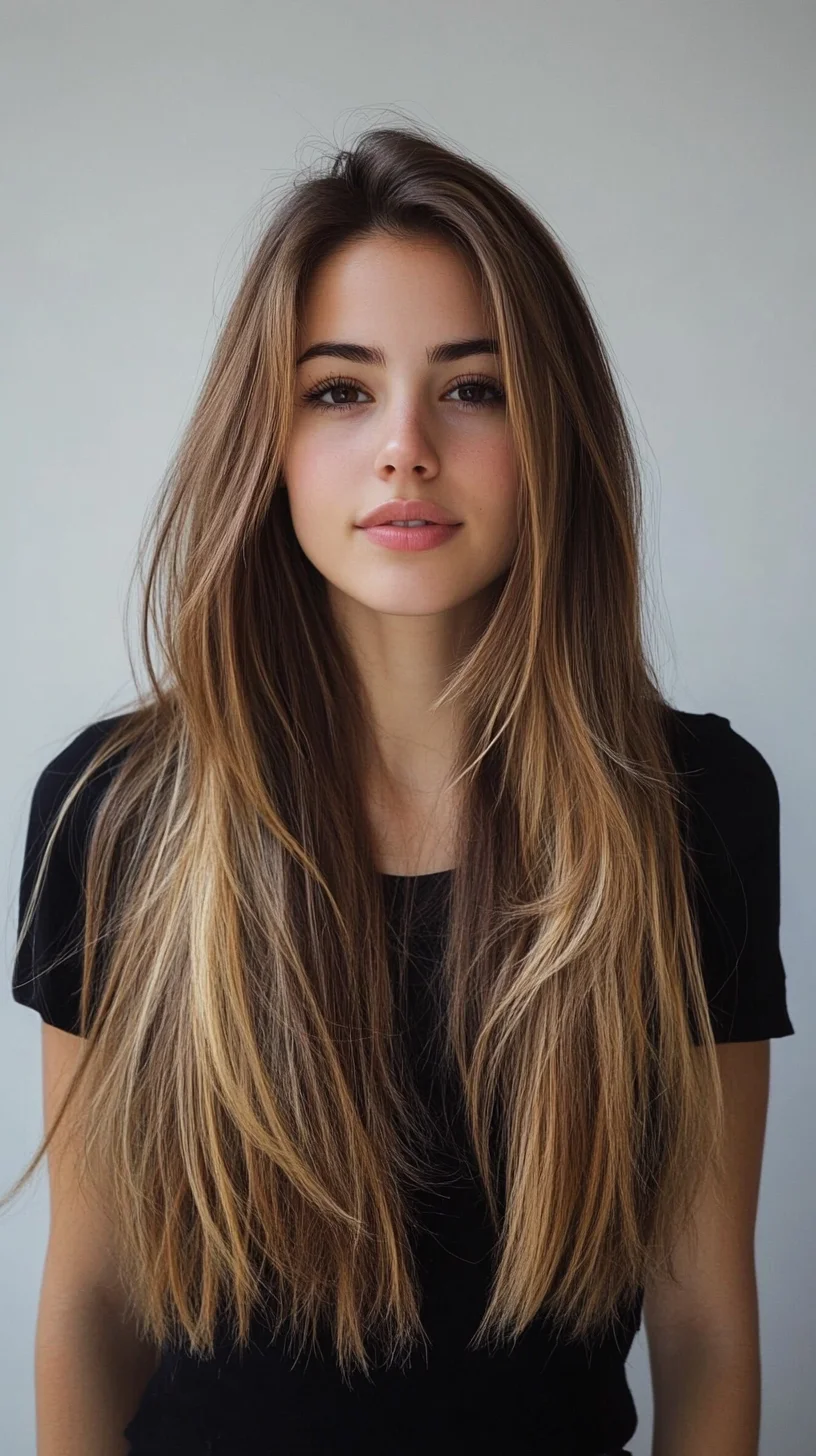 Effortlessly Chic Long Layers with Sun-Kissed Highlights