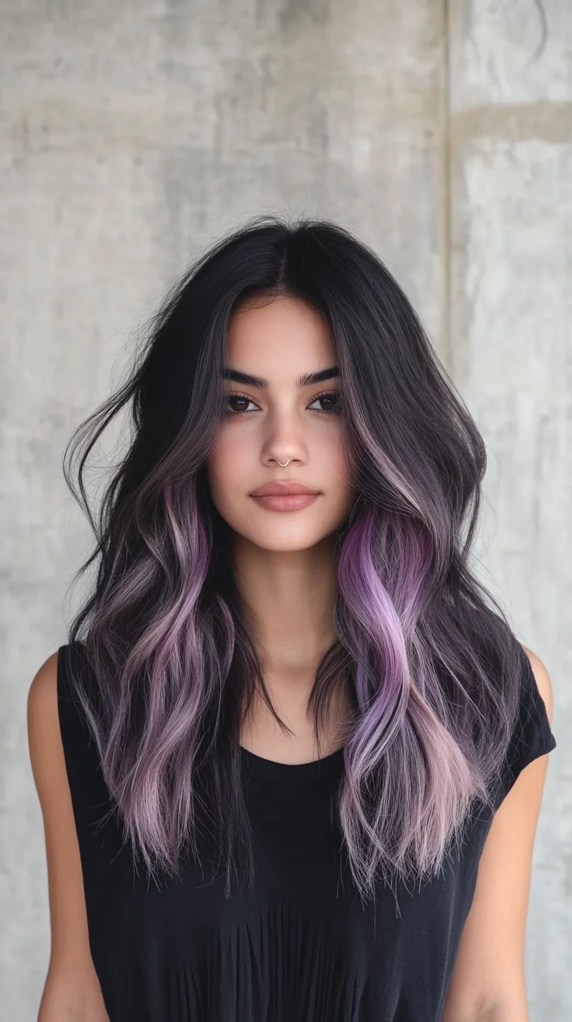 Effortlessly Chic: Long Waves with a Vibrant Ombre Twist