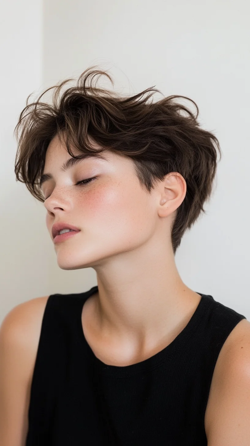 Effortlessly Chic: Modern Textured Pixie for a Fresh, Playful Look