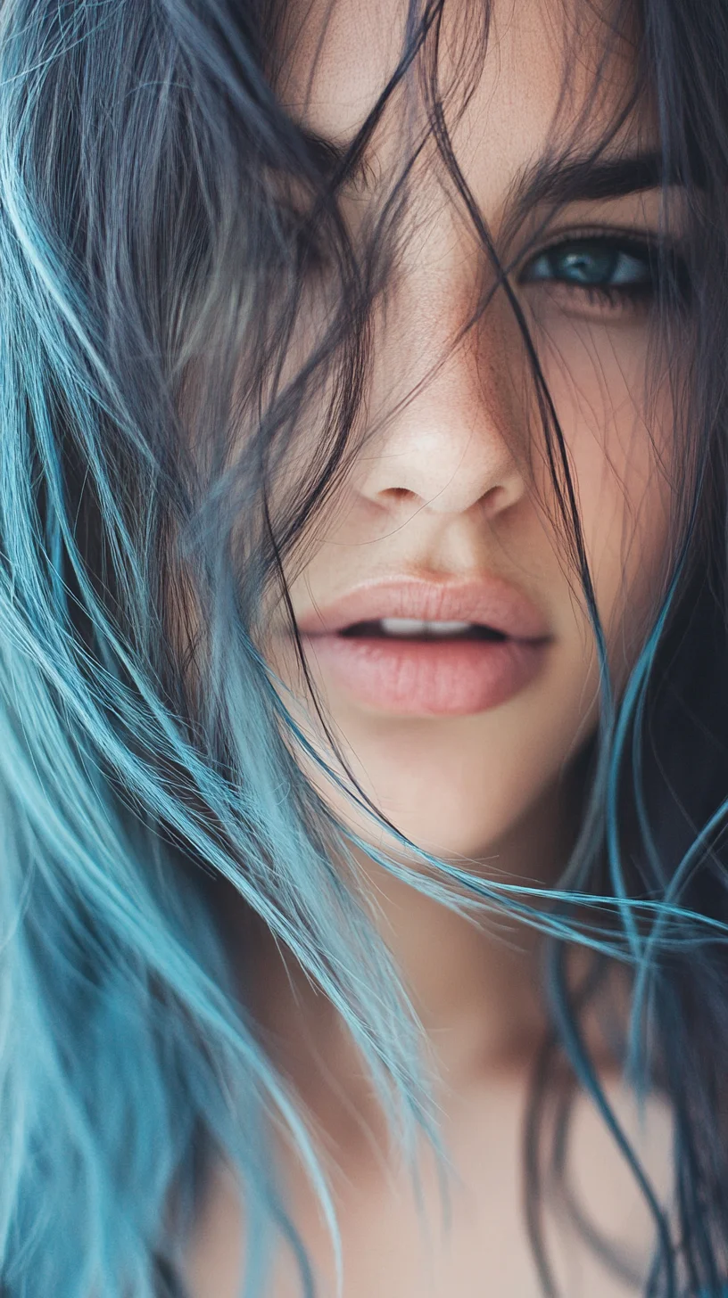 Effortlessly Chic Ombre Waves with a Splash of Blue