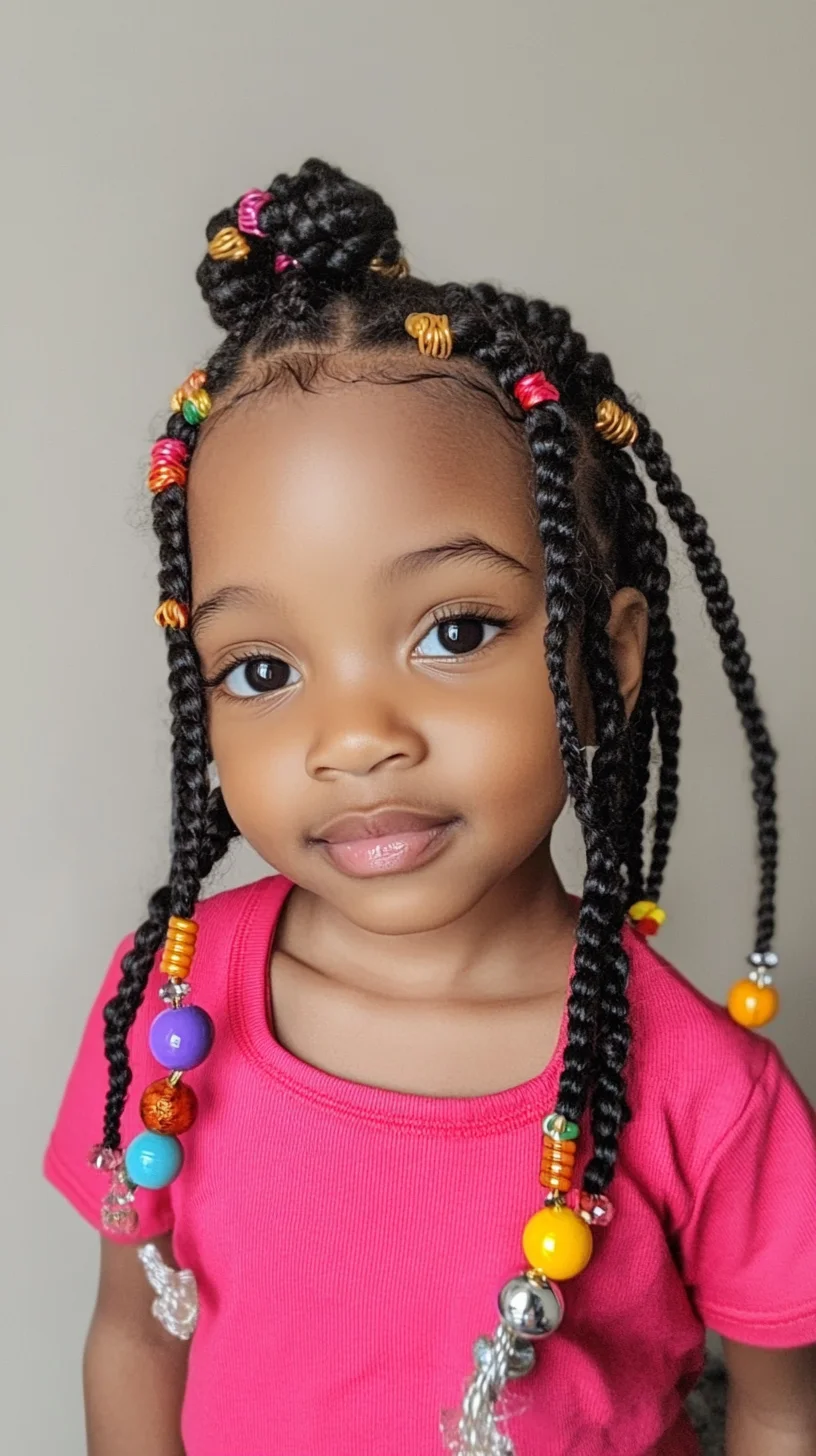 Effortlessly Chic: Playful Beaded Braids for Little Trendsetters