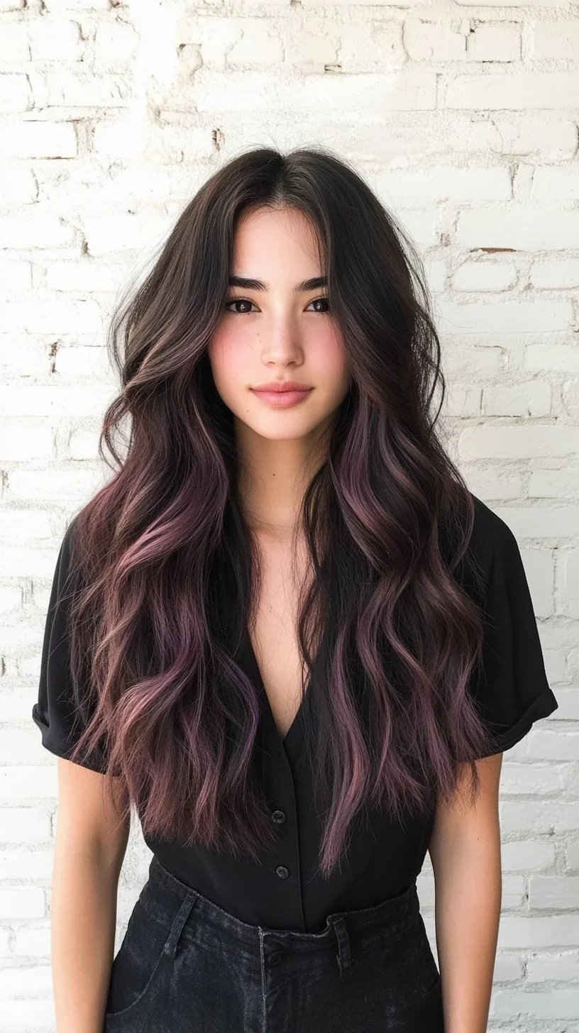 Effortlessly Chic: Romantic Waves with a Pop of Color