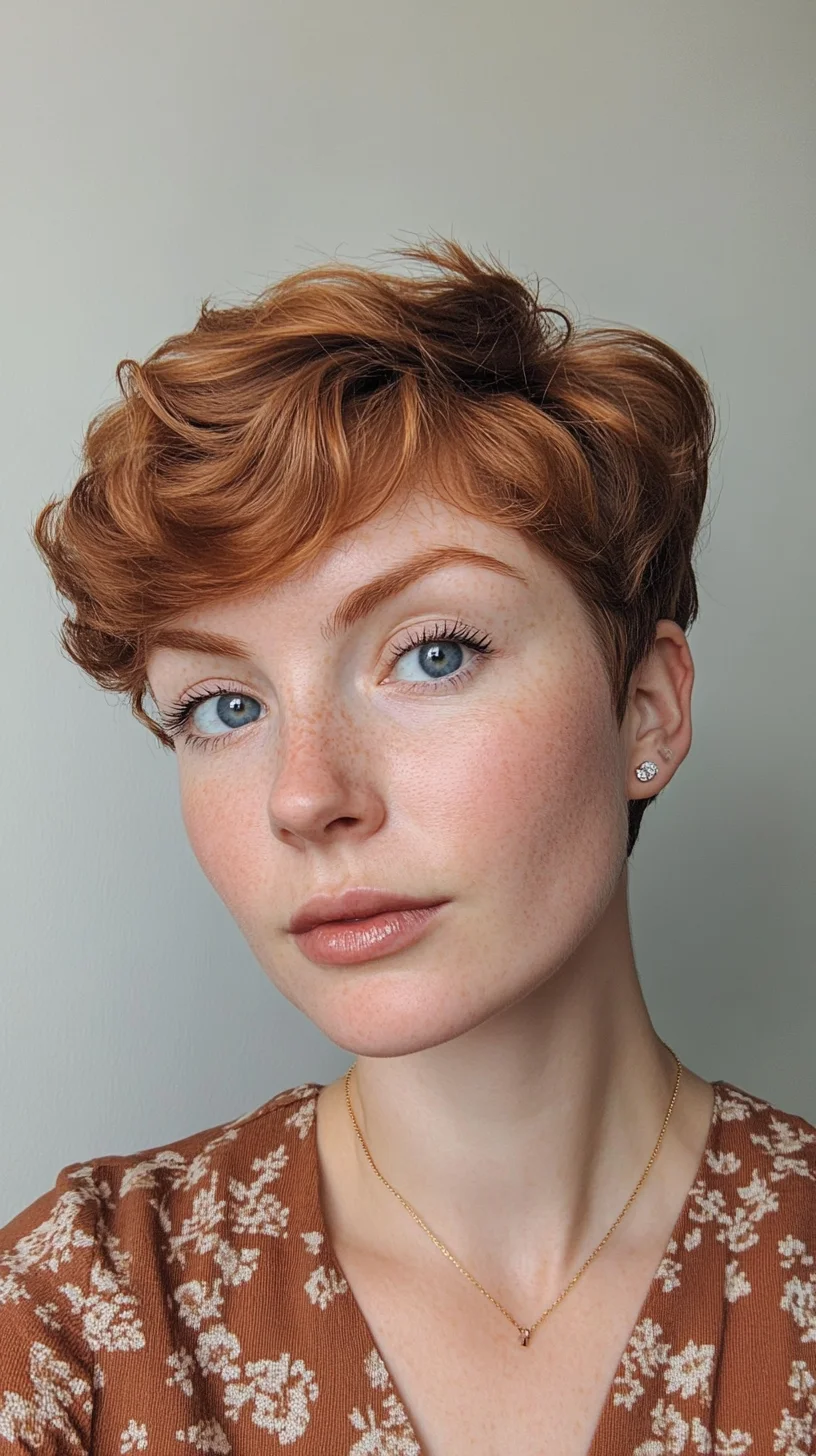 Effortlessly Chic: Short Wavy Pixie for a Bold Statement