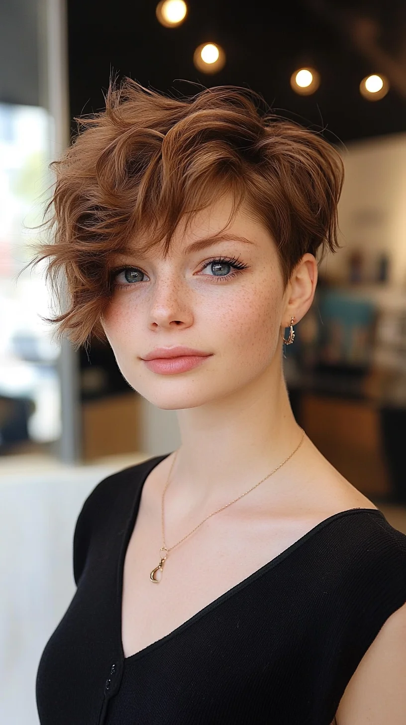 Effortlessly Chic Textured Pixie with Flirty Waves