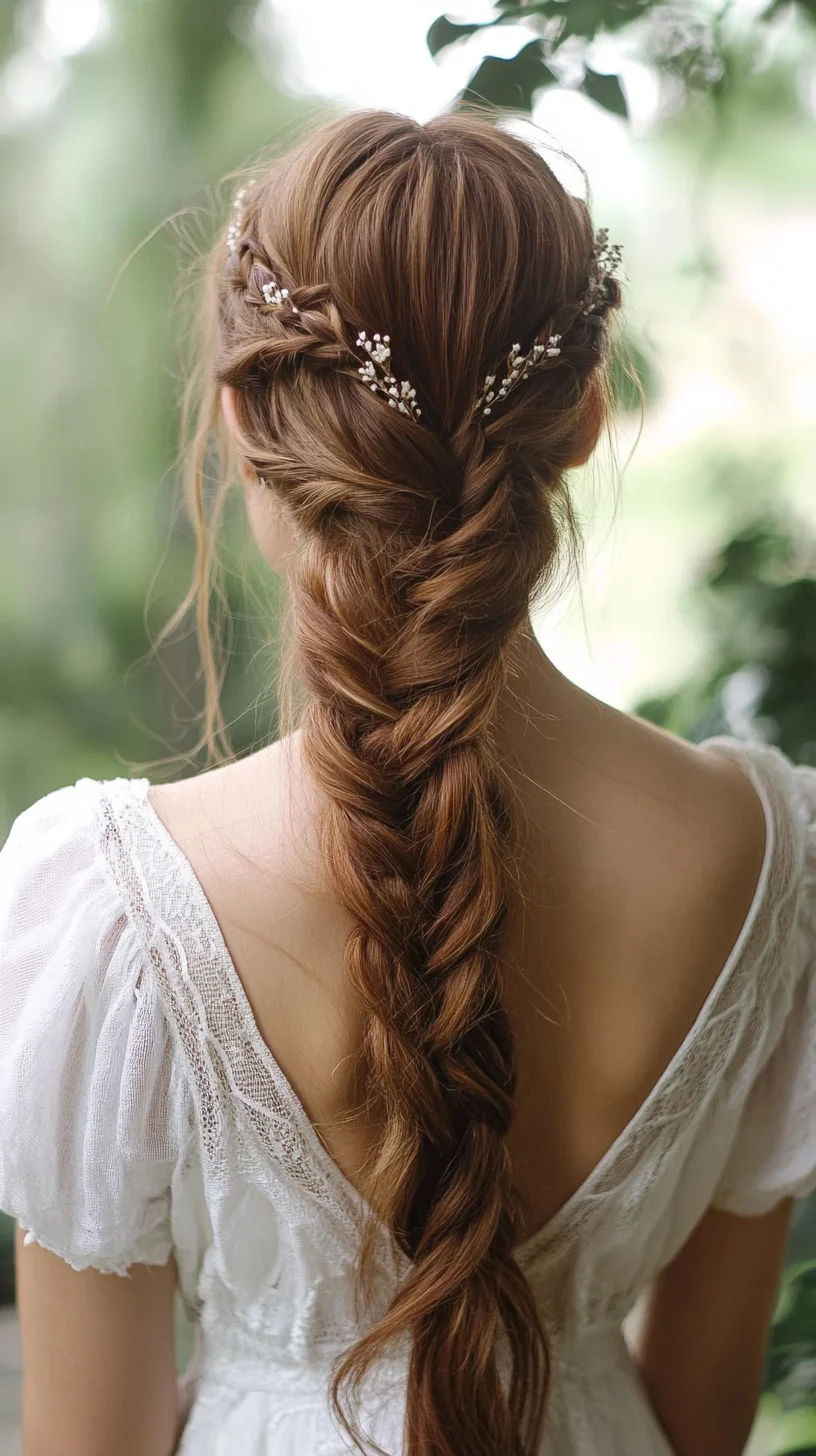 Effortlessly Chic: The Elegant Braided Updo with Floral Accents