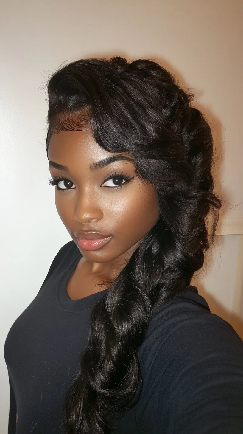 Effortlessly Chic: The Elegant Side Braid with Glamorous Volume