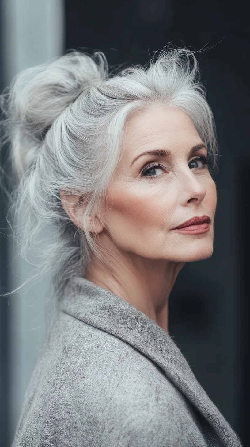 Effortlessly Chic: The Elegant Silver Updo for Timeless Sophistication