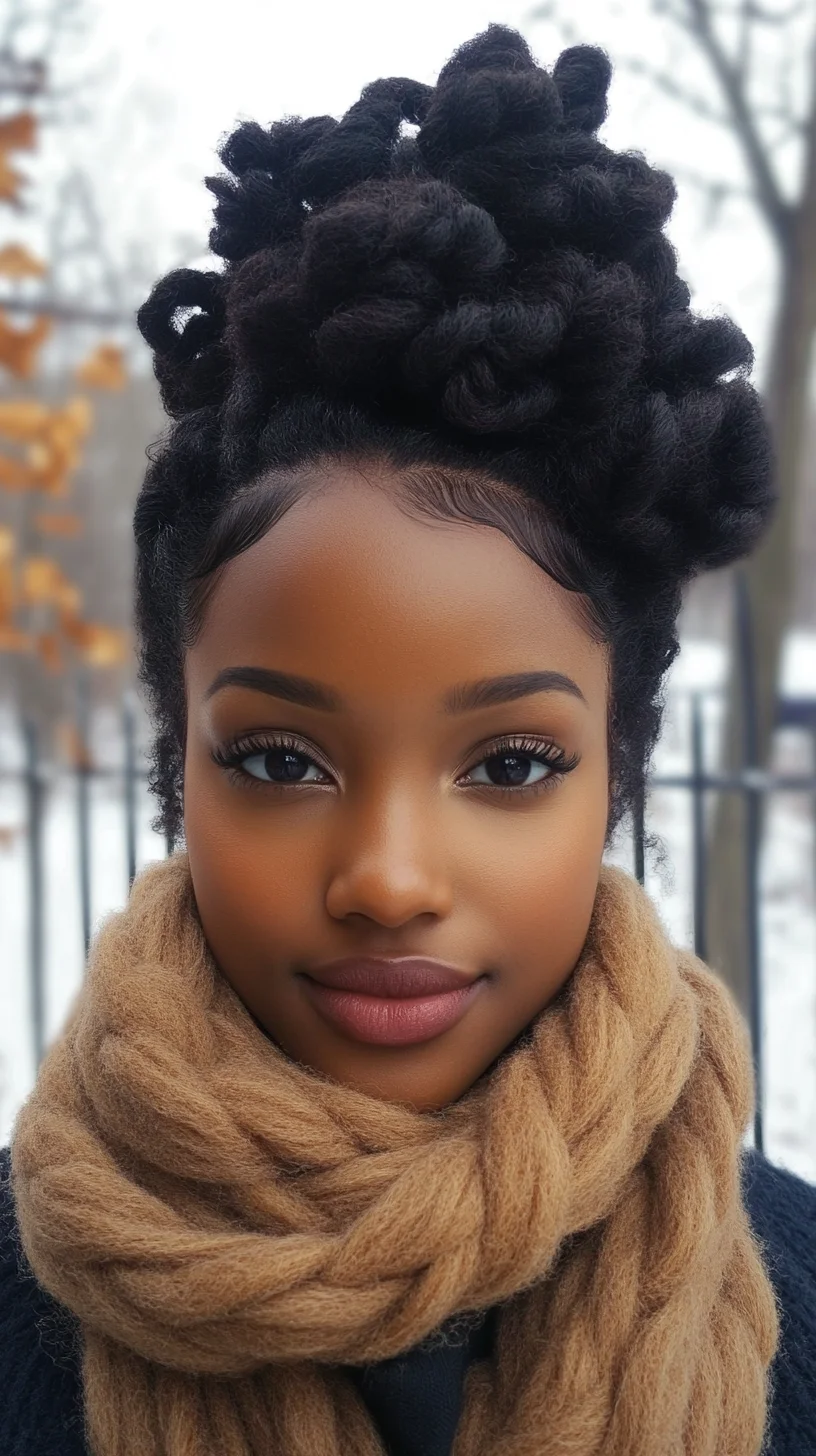 Effortlessly Chic: The High Bun Twist for a Gorgeous Winter Look