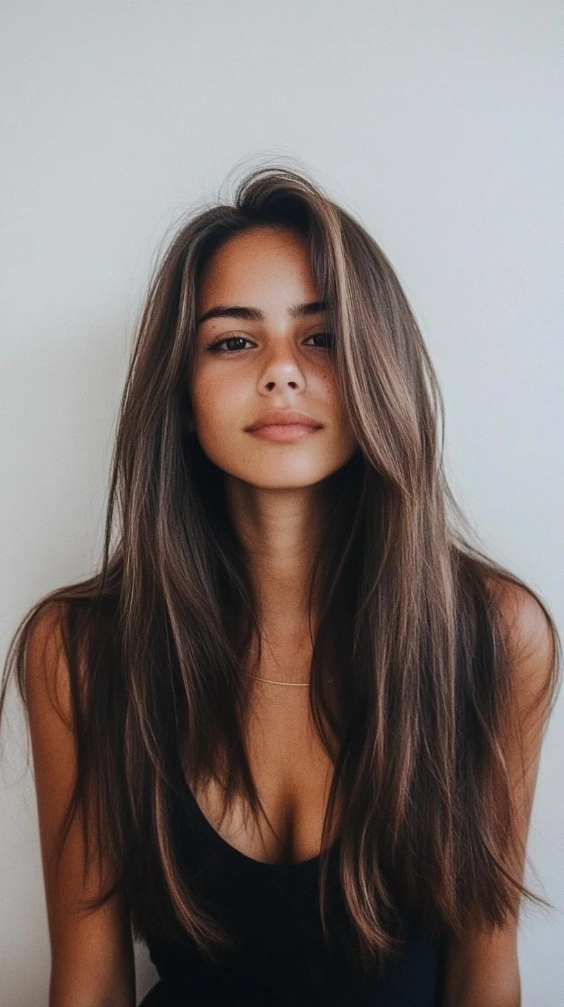 Effortlessly Chic: The Long, Layered Hair with Subtle Waves