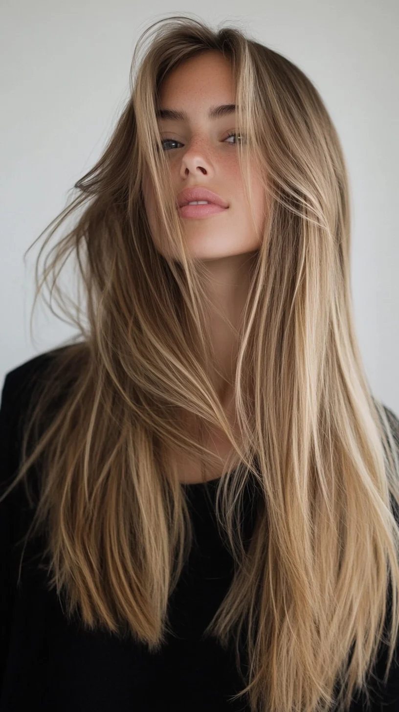 Effortlessly Chic: The Long, Luminous Layers Hairstyle