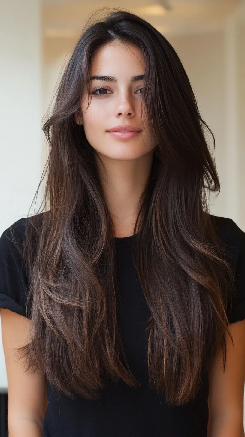 Effortlessly Chic: The Long, Voluminous Layered Hairstyle