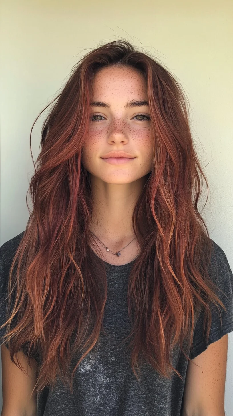 Effortlessly Chic: The Long Wavy Red Mane