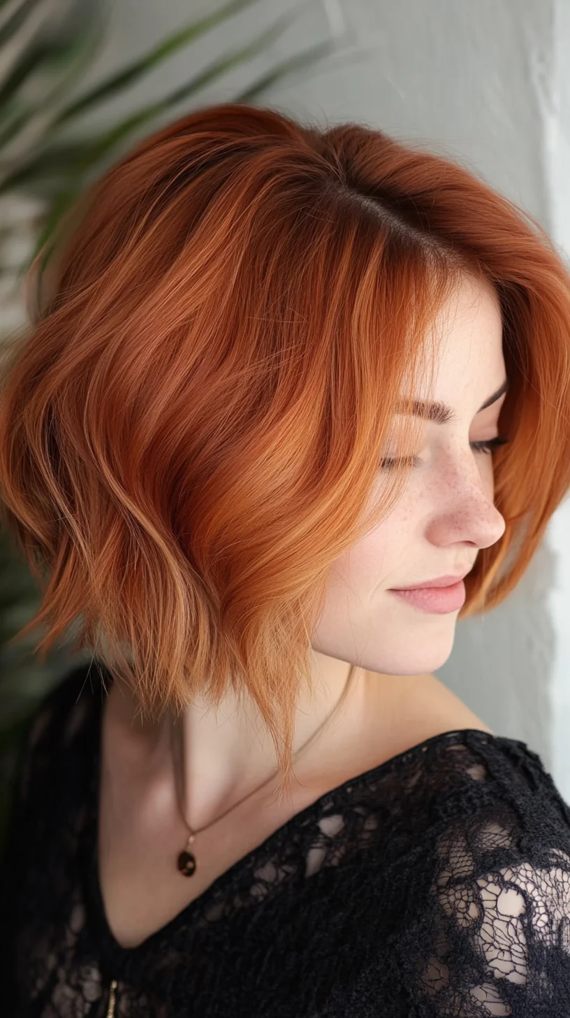 Effortlessly Chic: The Luscious Layered Lob with Fiery Highlights